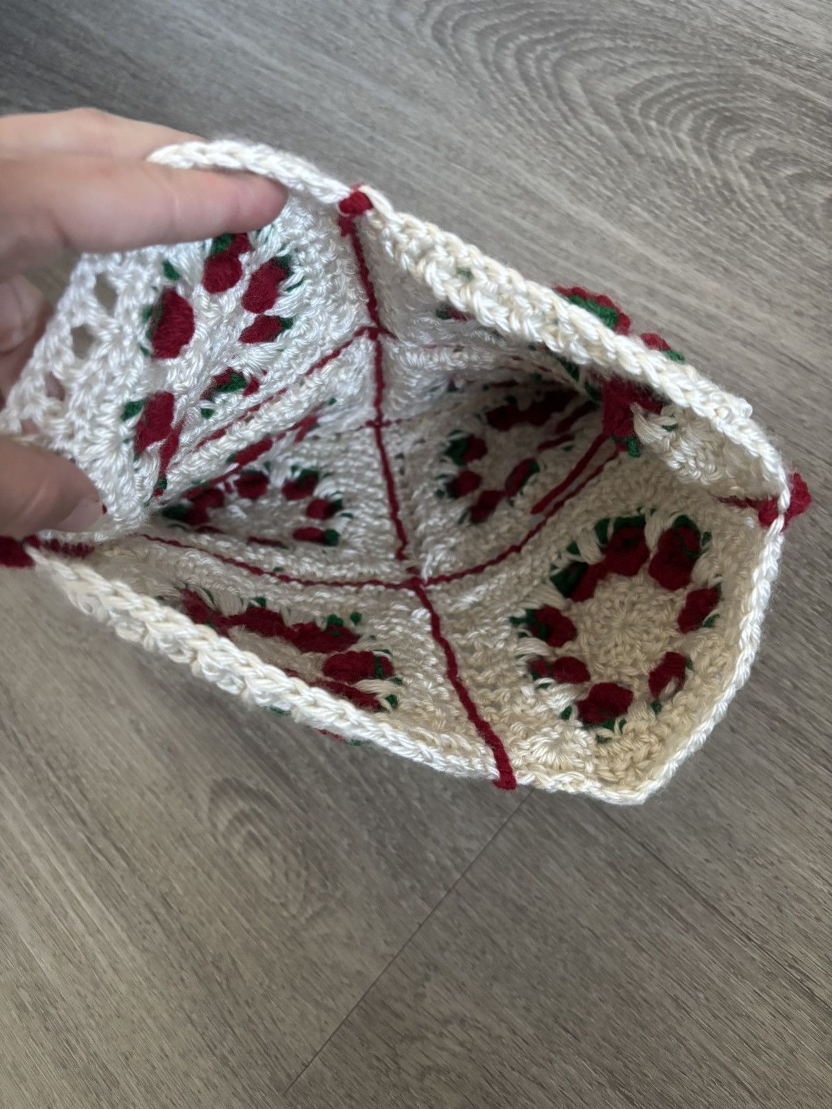 Handmade Crochet Strawberry Hat Size ONE SIZE - 4 Thumbnail