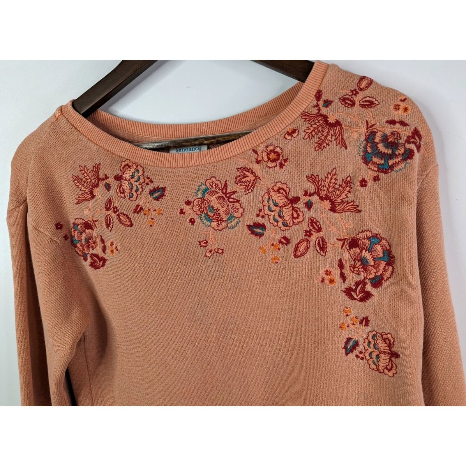 Vintage Sundance Clementine Fields Sweatshirt Womens XS Floral Embroidered Knit Long Sleeve Dolman Size XS / US 0-2 / IT 36-38 - 2 Thumbnail