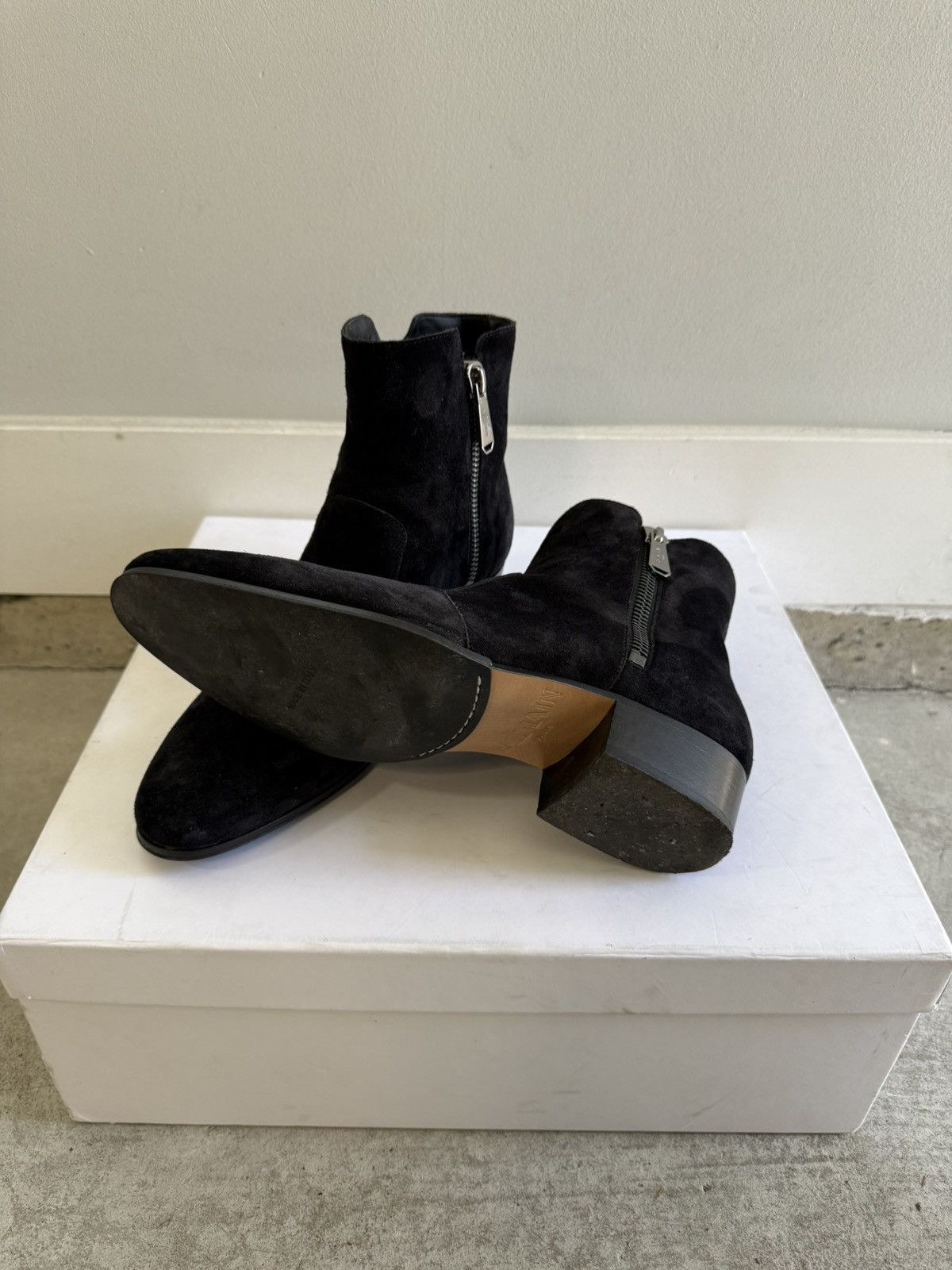 Balmain Balmain “Anthos” Suede Side-Zip Boots Size US 7 / EU 40 - 1 Thumbnail