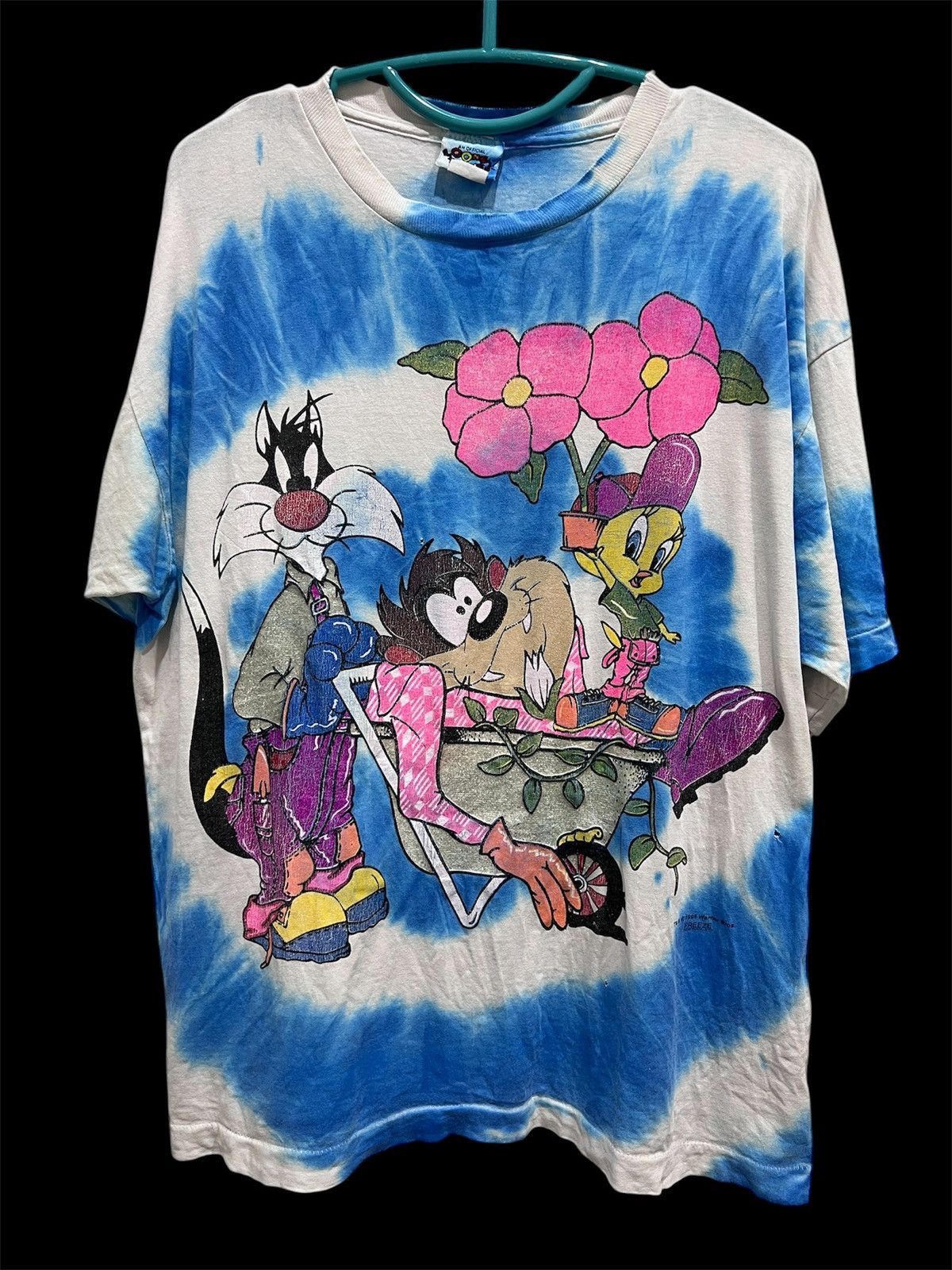 Disney Vintage 90s Looney Tunes Tee Freeze Tweety Taz Tie Dye Size US XL / EU 56 / 4 - 1 Thumbnail