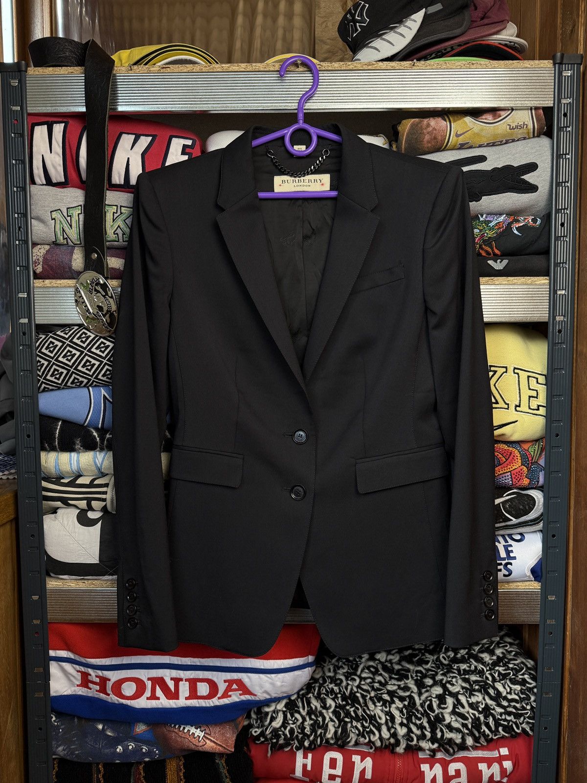 Burberry Burberry London Blazer Jacket Black Wool Size L / US 10 / IT 46 - 1 Thumbnail