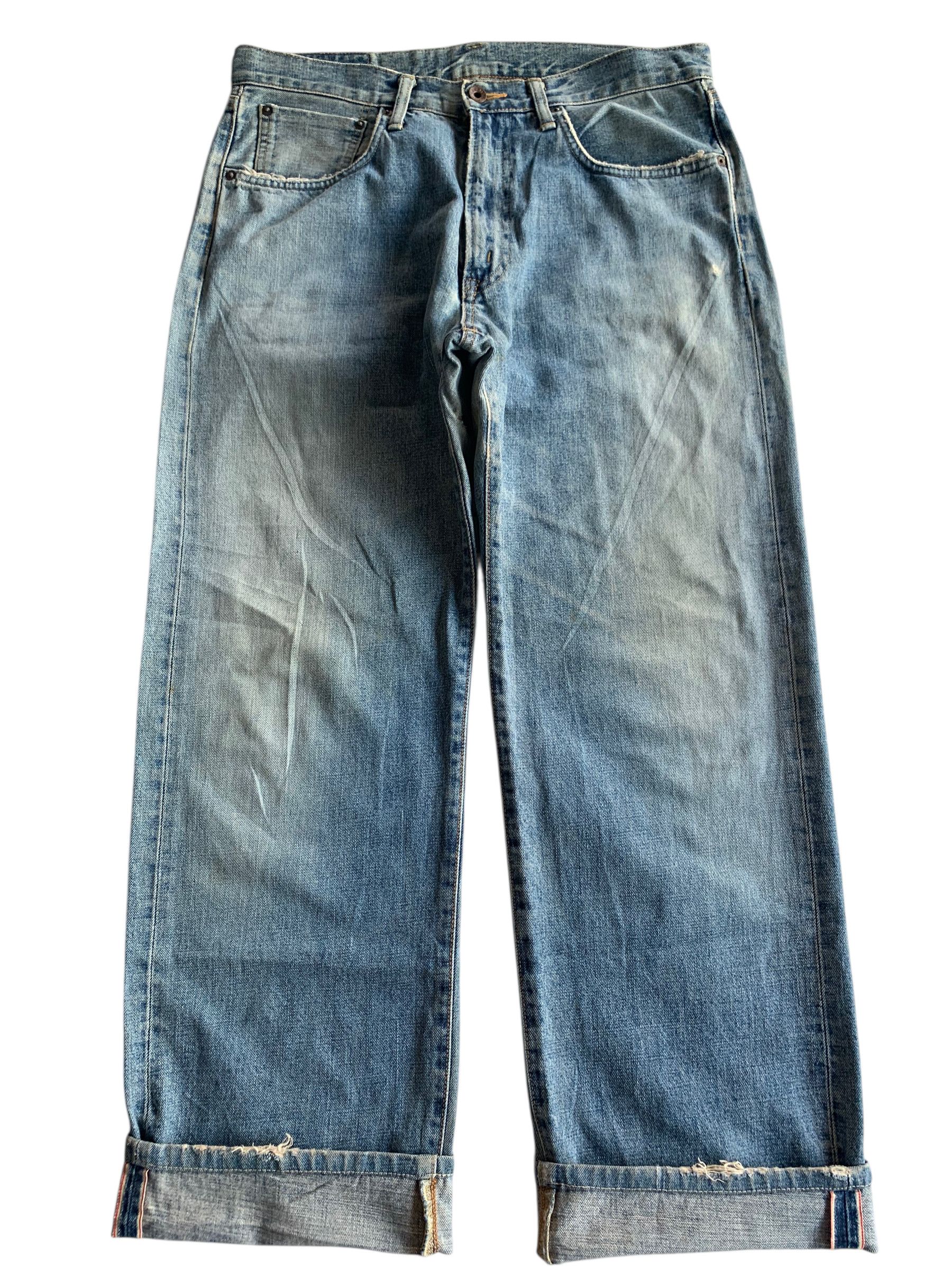 Kapital VINTAGE EDWIN 505 SELVEDGE BAGGY FADED DISTRESSED DENIM Size US 33 - 5 Thumbnail