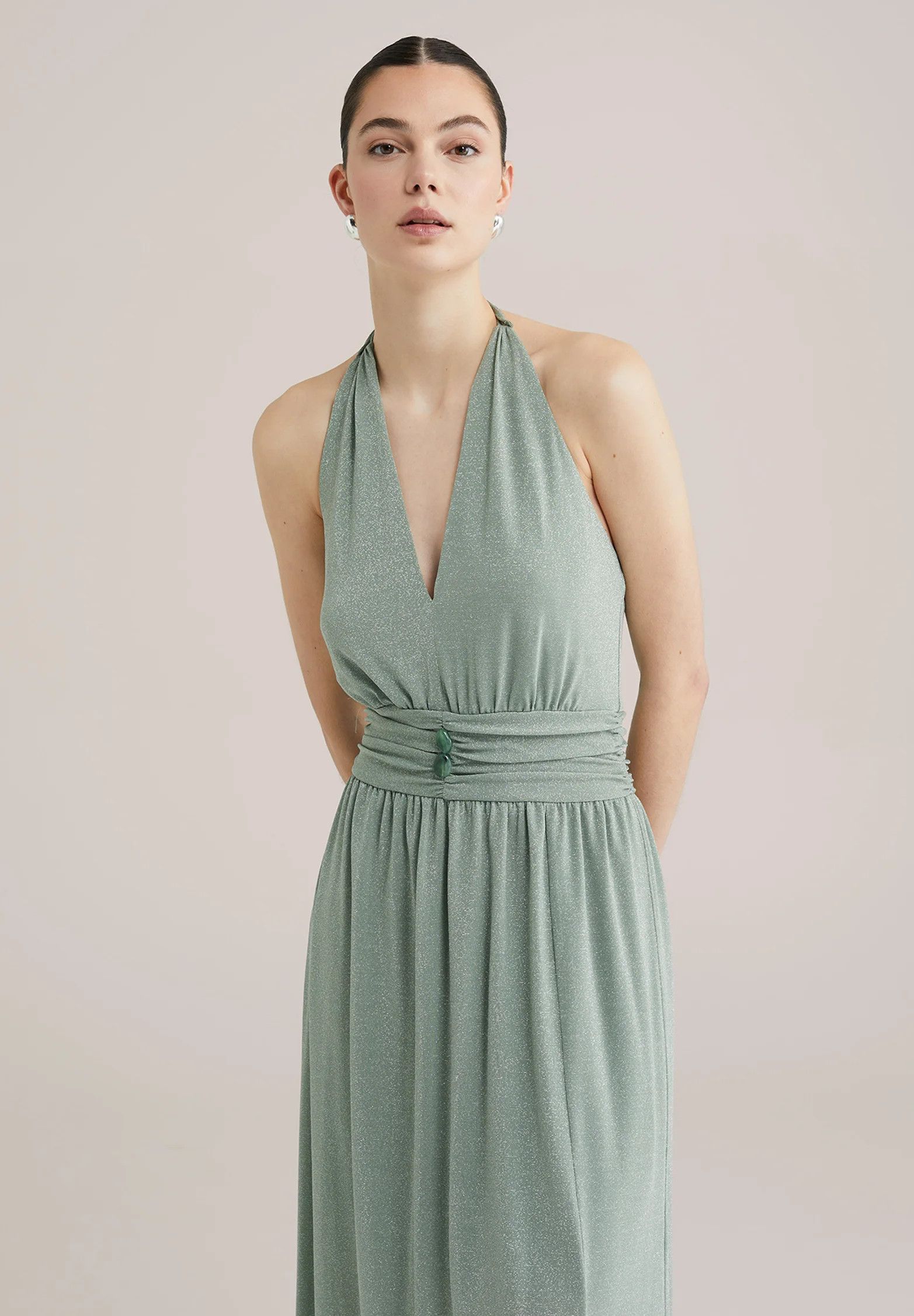 Other Beautiful evening maxi dress in sage green WE Size XXL / US 16-18 / IT 52-54 - 4 Thumbnail