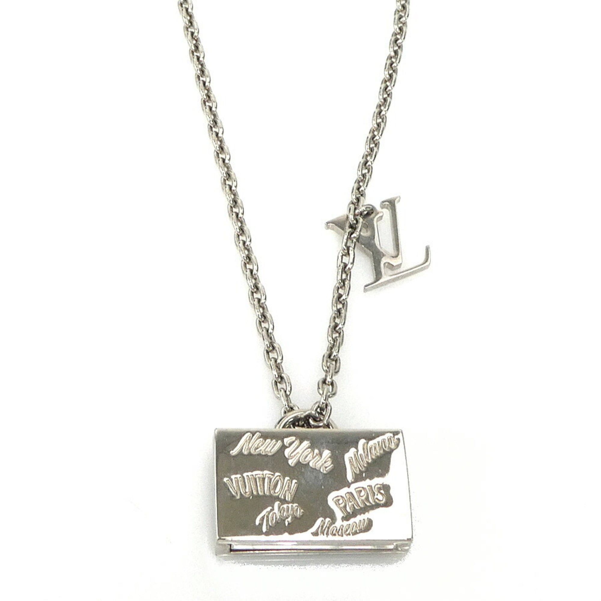 Louis Vuitton Louis Vuitton Collier Necklace, Locket Pendant, LV Aloha Case, Metal, Silver, Men's, M63645 e61357a Size ONE SIZE - 1 Thumbnail