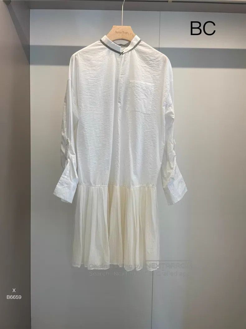Brunello Cucinelli Brunello Cucinelli White cotton shirt dress Size S / US 4 / IT 40 - 1 Thumbnail