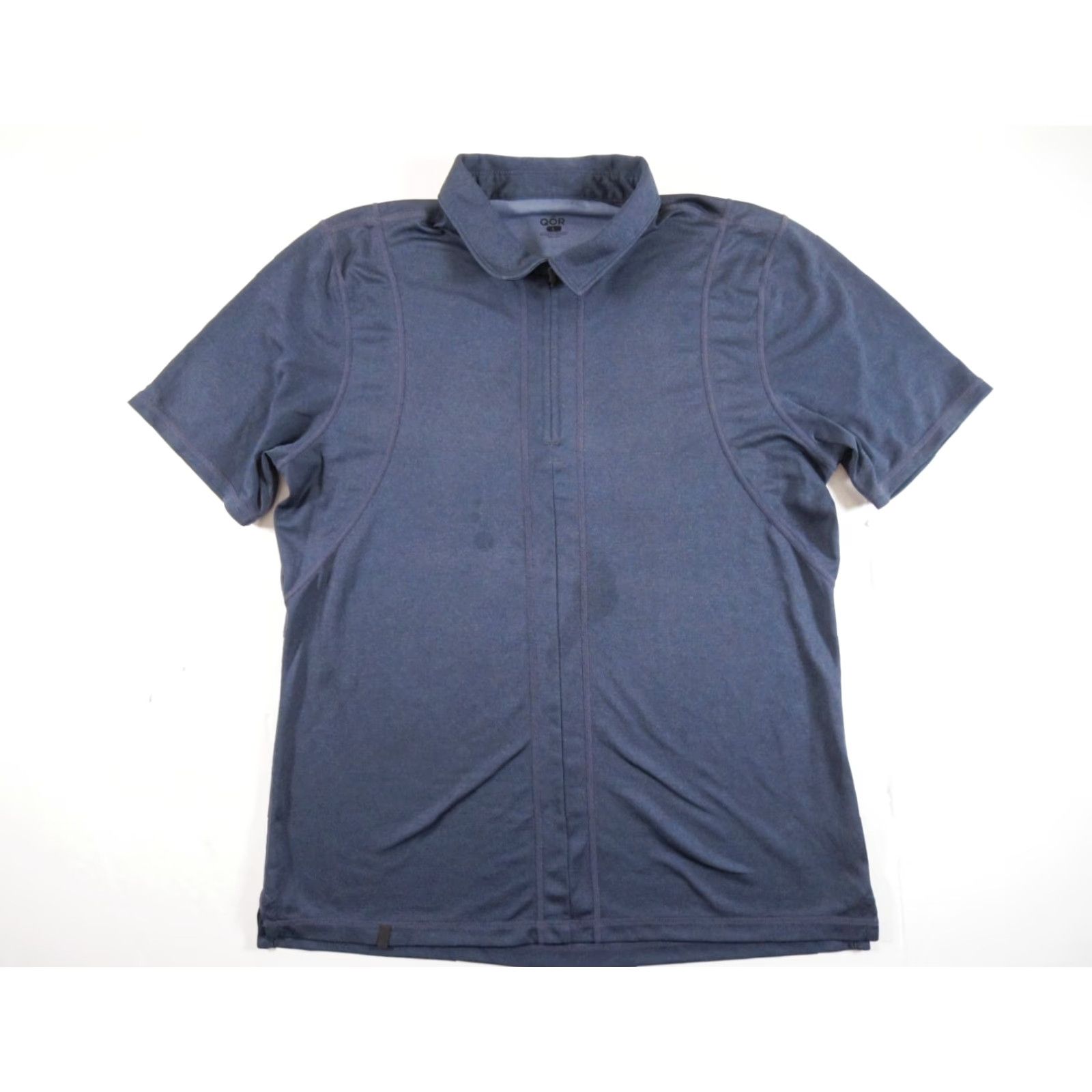 Vintage Qor Men's Polo Shirt Blue Short Sleeve 1/4 Zip Collared Regular Large Size US L / EU 52-54 / 3 - 2 Thumbnail