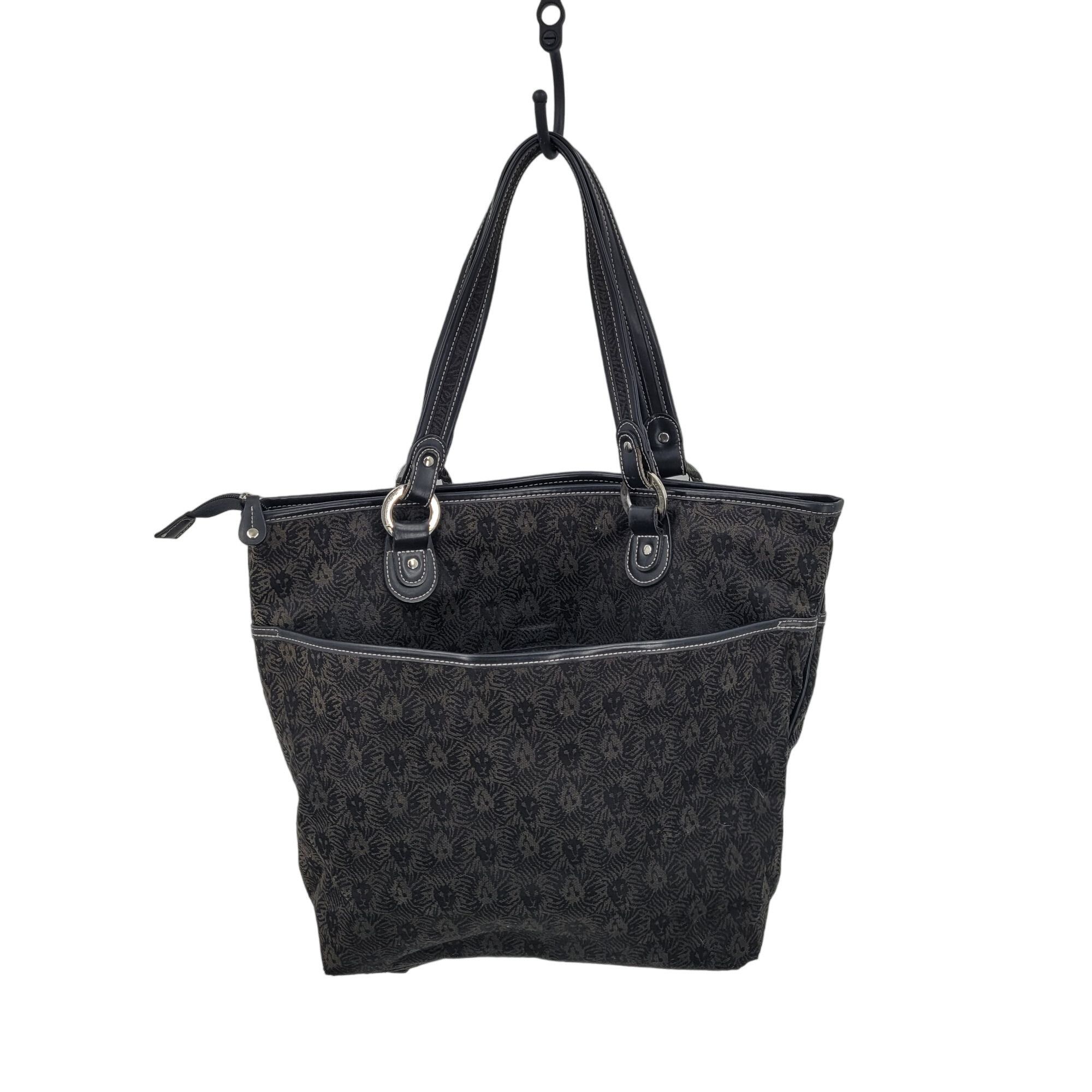 Anne Klein Vtg Anne Klein Black Iconic Lion Logo Print Tote Shoulder Ba Size ONE SIZE - 14 Thumbnail