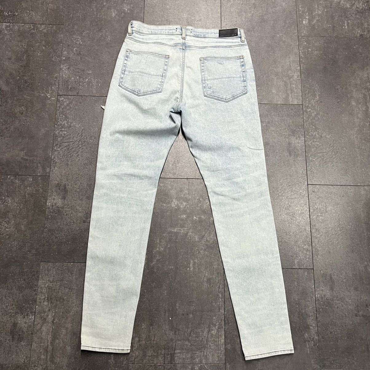 Amiri Amiri MX1 White Cracked Leather Patch Jeans Clay Indigo Size US 36 / EU 52 - 2 Thumbnail