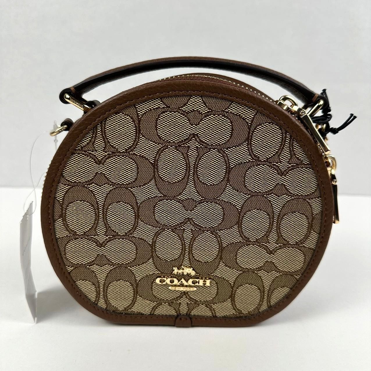 Coach Canteen Crossbody Bag Sig Jacquard Khaki/saddle Co986 in Brown, Women's