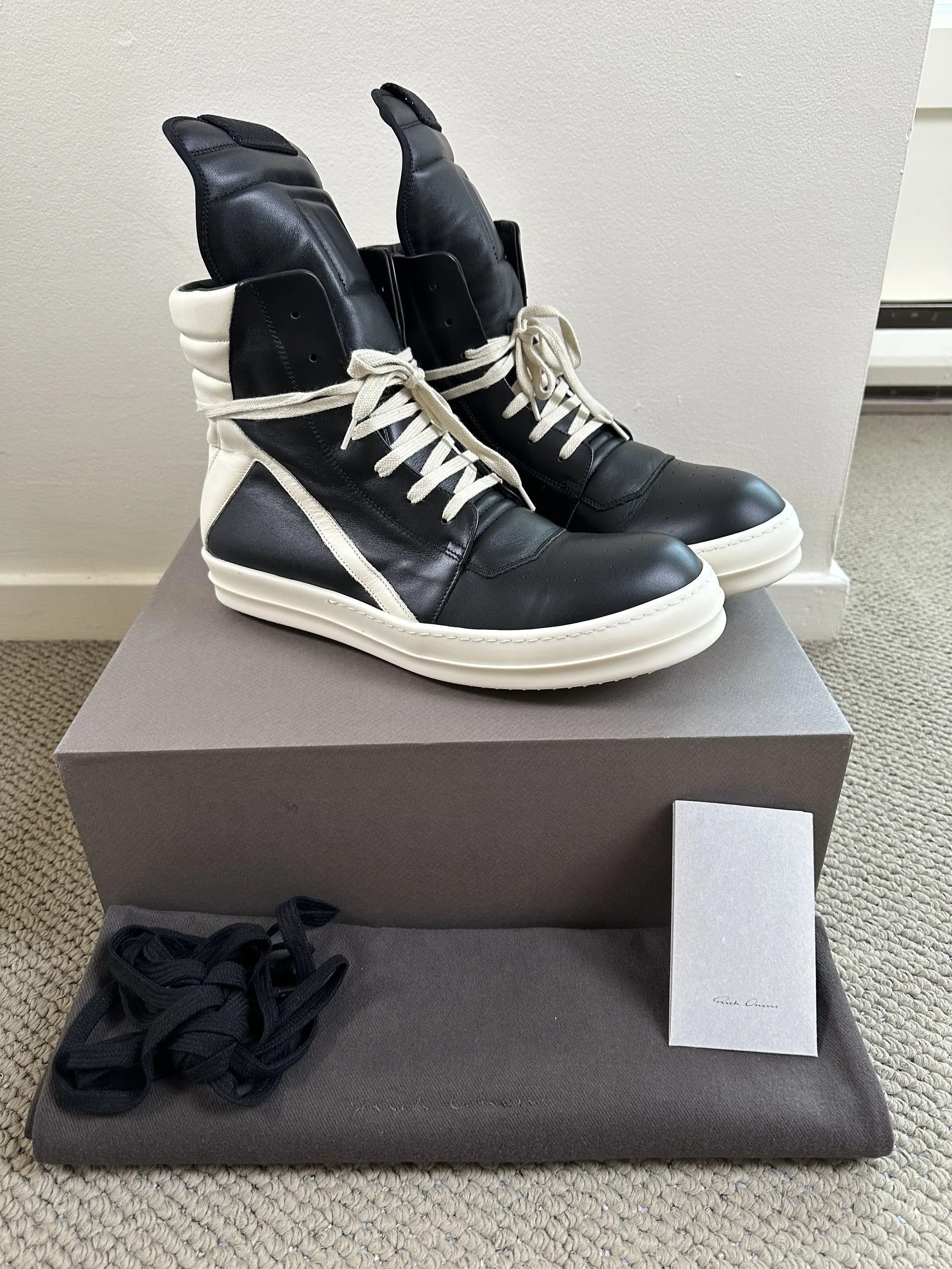 Rick Owens Rick Owens Mainline SS16 Geobasket Black/Milk | Grailed