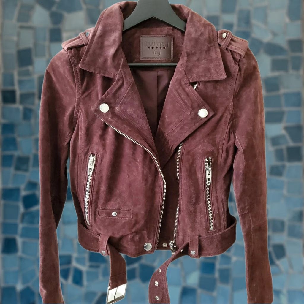 Vintage BlankNYC Suede Moto Jacket Women's Size XS Dark Plum Asymmetrical Zip New Size XS / US 0-2 / IT 36-38 - 1 Thumbnail