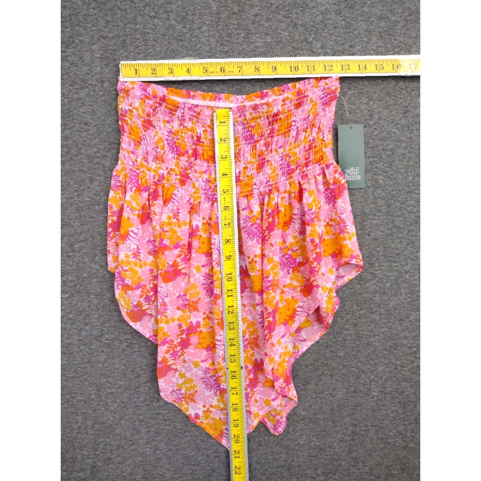 Vintage Wild Fable Strapless Top Printed Pink Floral Elastic Band Size S Size S / US 4 / IT 40 - 4 Thumbnail