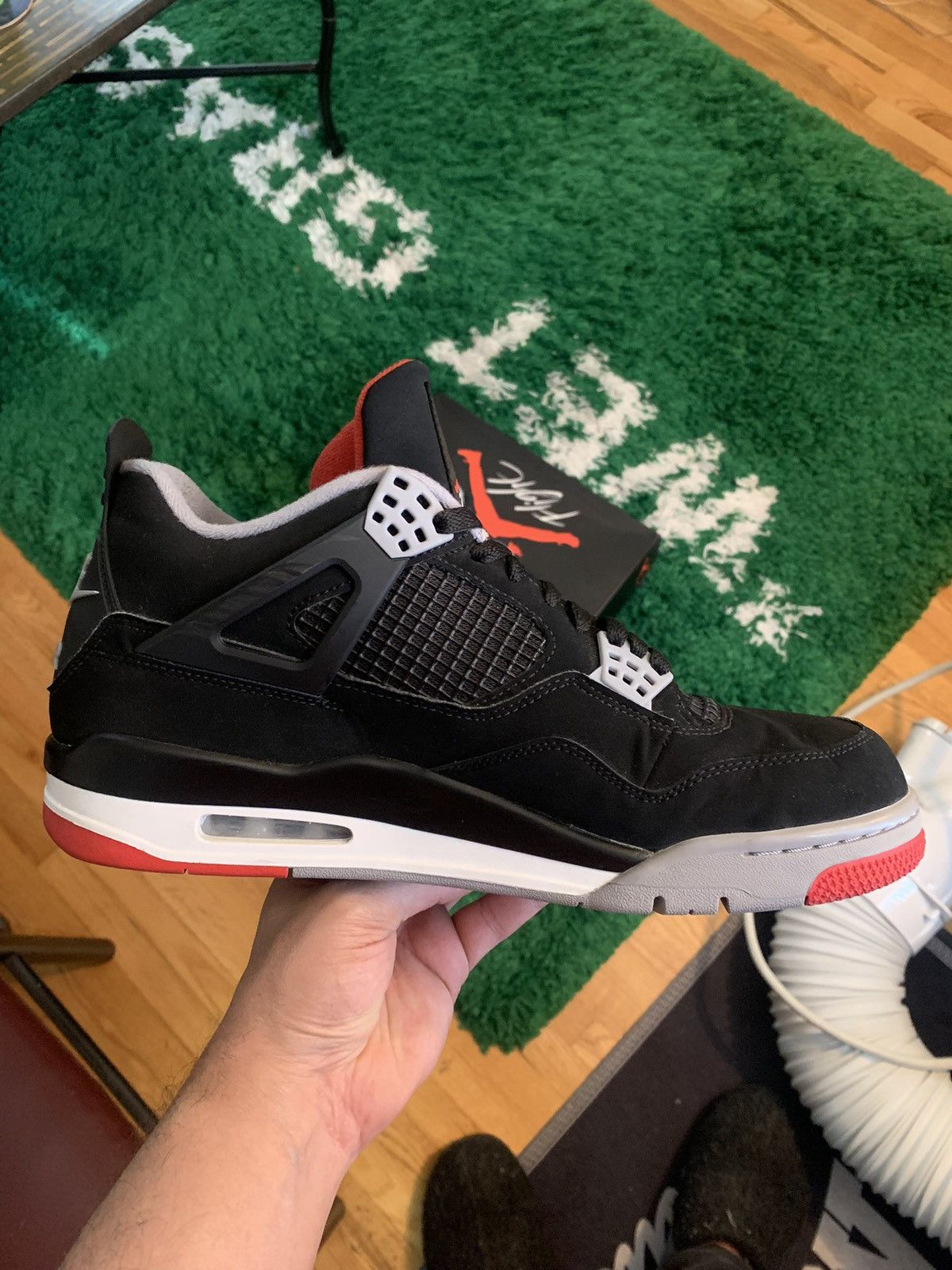 Jordan Brand × Nike Jordan 4 Bred 2019 Size US 11 / EU 44 - 14 Thumbnail