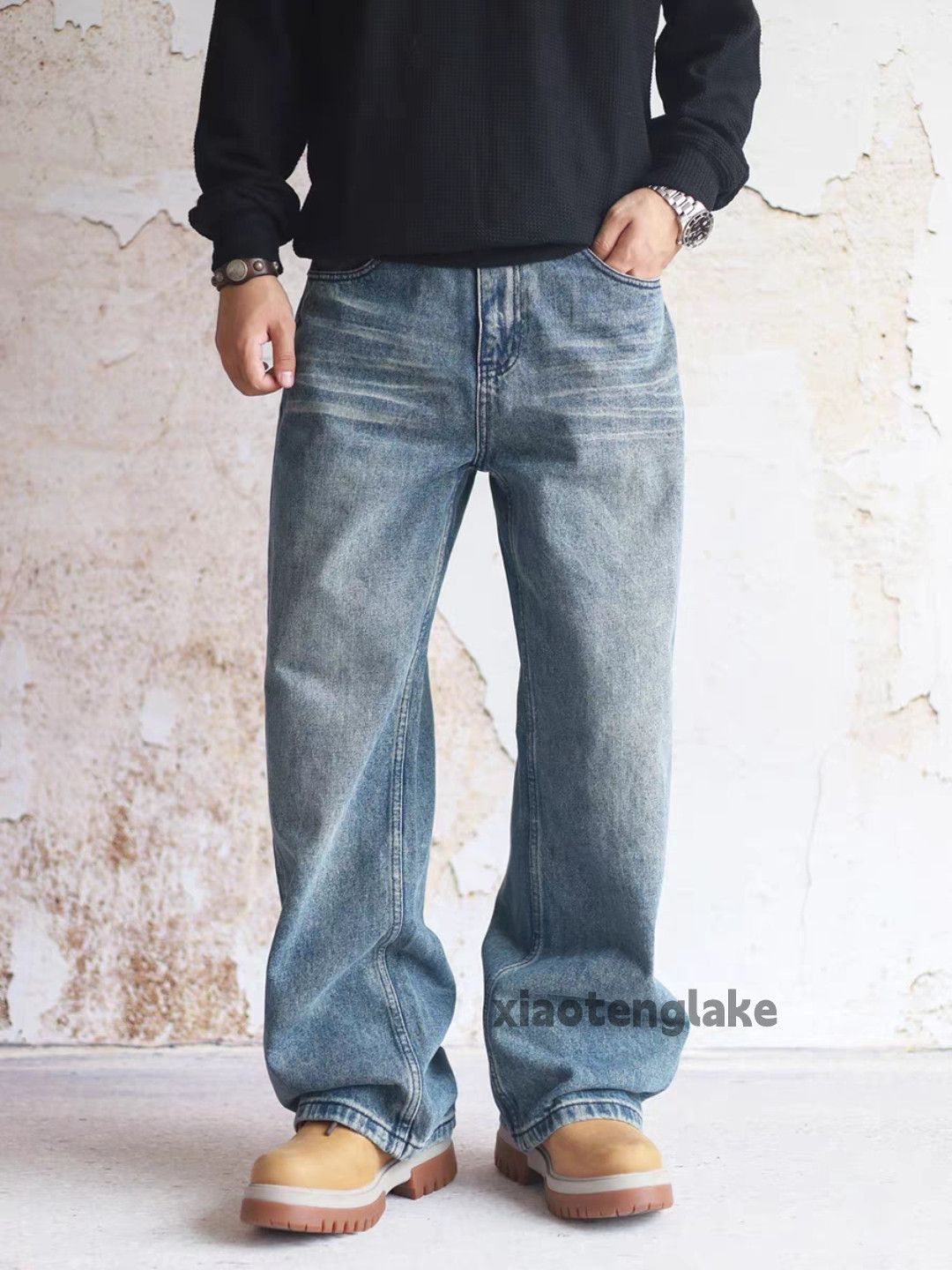 Jean xtl vintage washed faded cleanfit loose baggy jeans Size US 28 / EU 44 - 3 Thumbnail