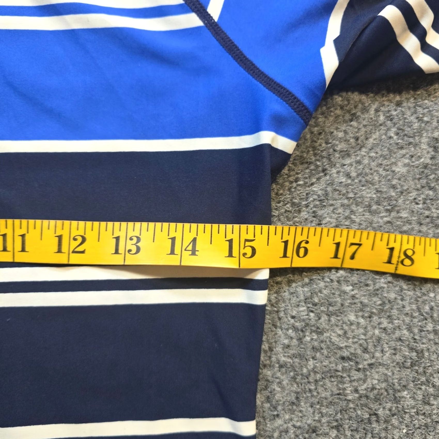 Athleta Athleta Top Womens Small Blue White Striped Nylon Stretch Performance Workout Shirt Blouse Knit Dressy? Size S / US 4 / IT 40 - 5 Thumbnail