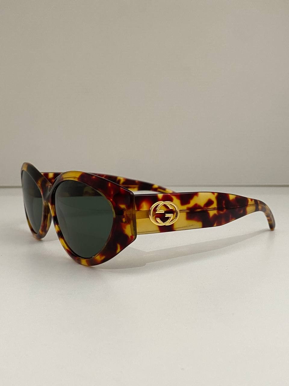 Gucci Gucci GG Gold Logo Leopard Retro Oval Vintage Sunglasses Y2K Size ONE SIZE - 6 Thumbnail