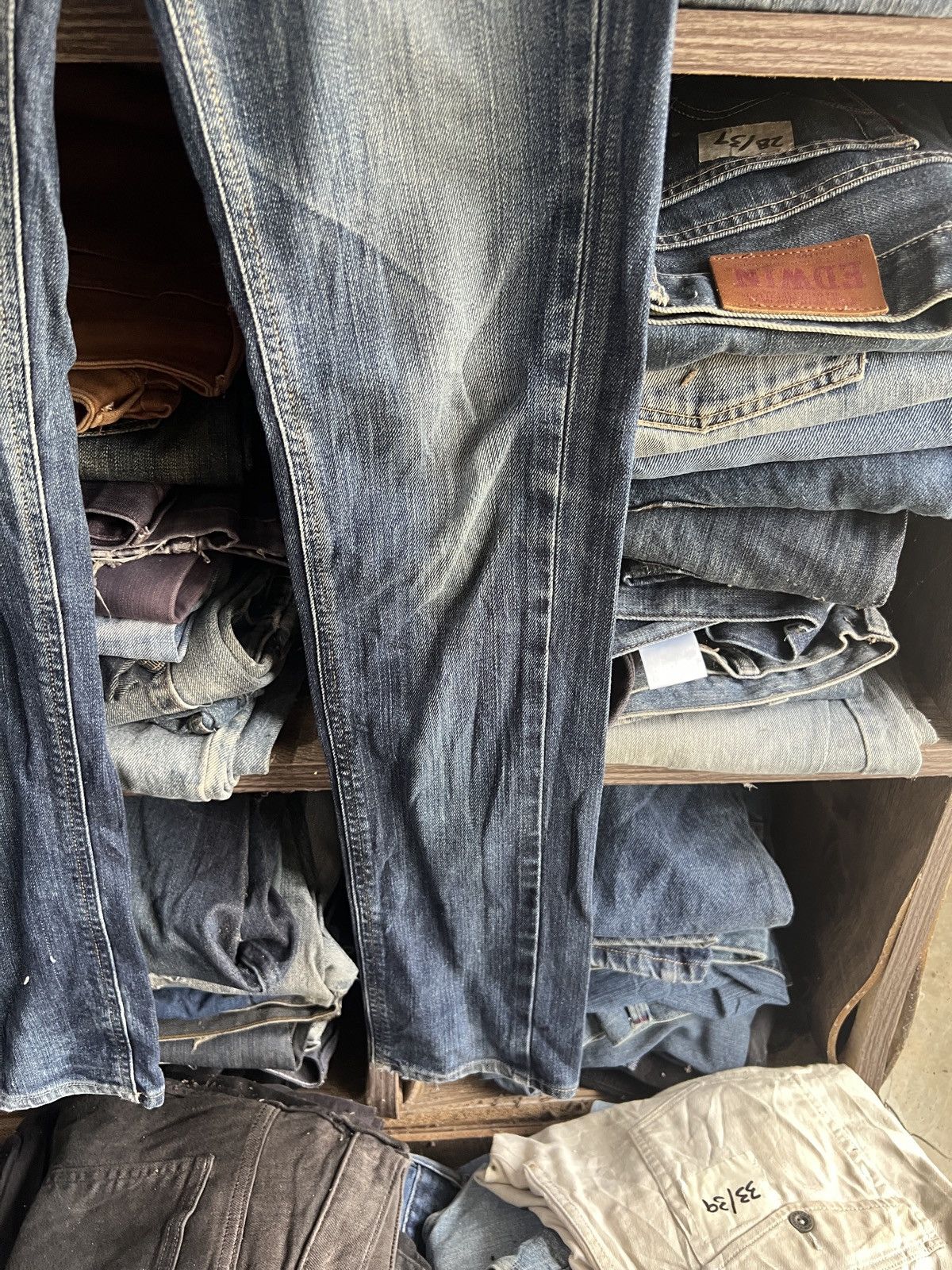 Edwin 🔥Something by Edwin Flared Distressed Denim Size 29" - 9 Thumbnail
