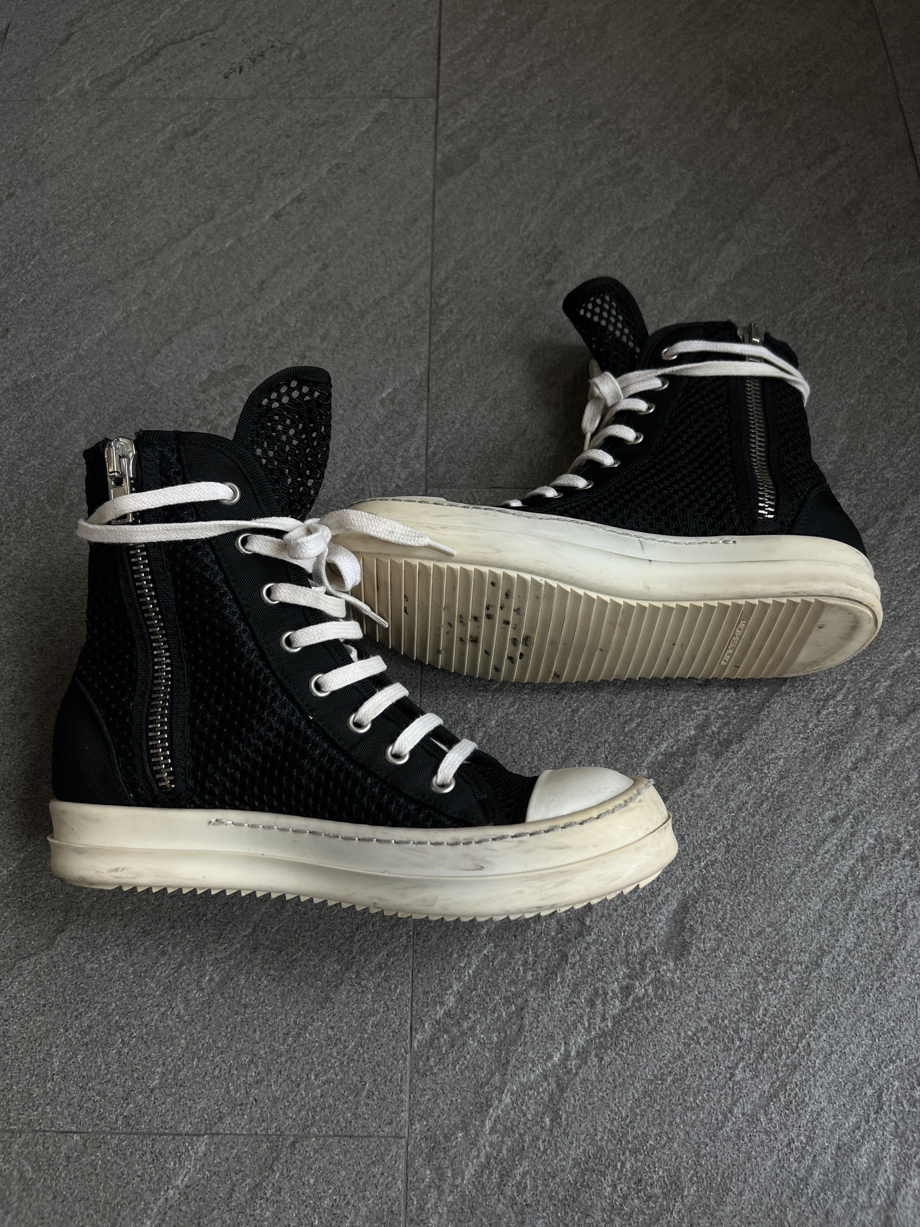 Rick Owens Drkshdw *Rare* Rick Owens DRKSHDW Mesh High Top Ramones EU36 Size US 6 / IT 36 - 8 Thumbnail