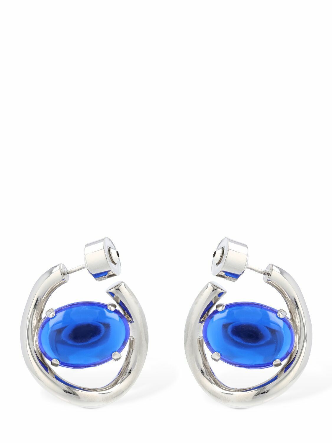 Marni o1f1d3z0725 Size: OS / Stone Hoop Earrings in Silver Size ONE SIZE - 1 Thumbnail