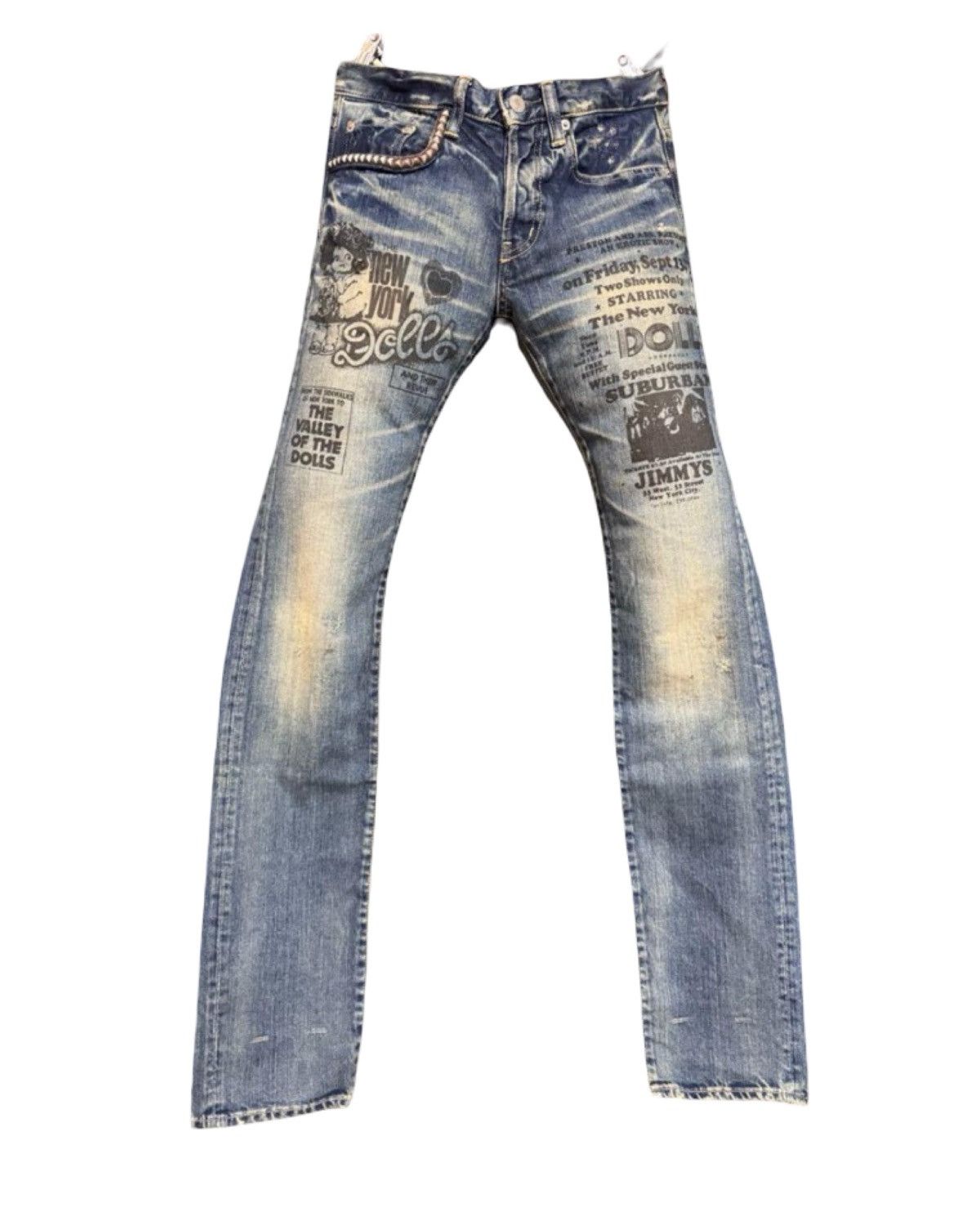 Hysteric Glamour hysteric glamour studded embroidered tab skinny