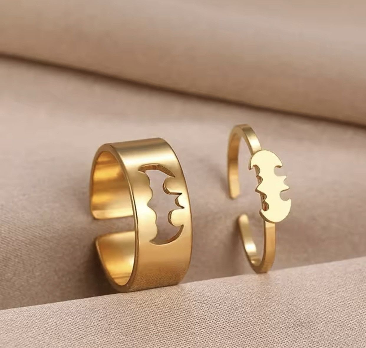 Jewelry 2 PCS Gothic Couple Ring Set Size ONE SIZE - 2 Thumbnail