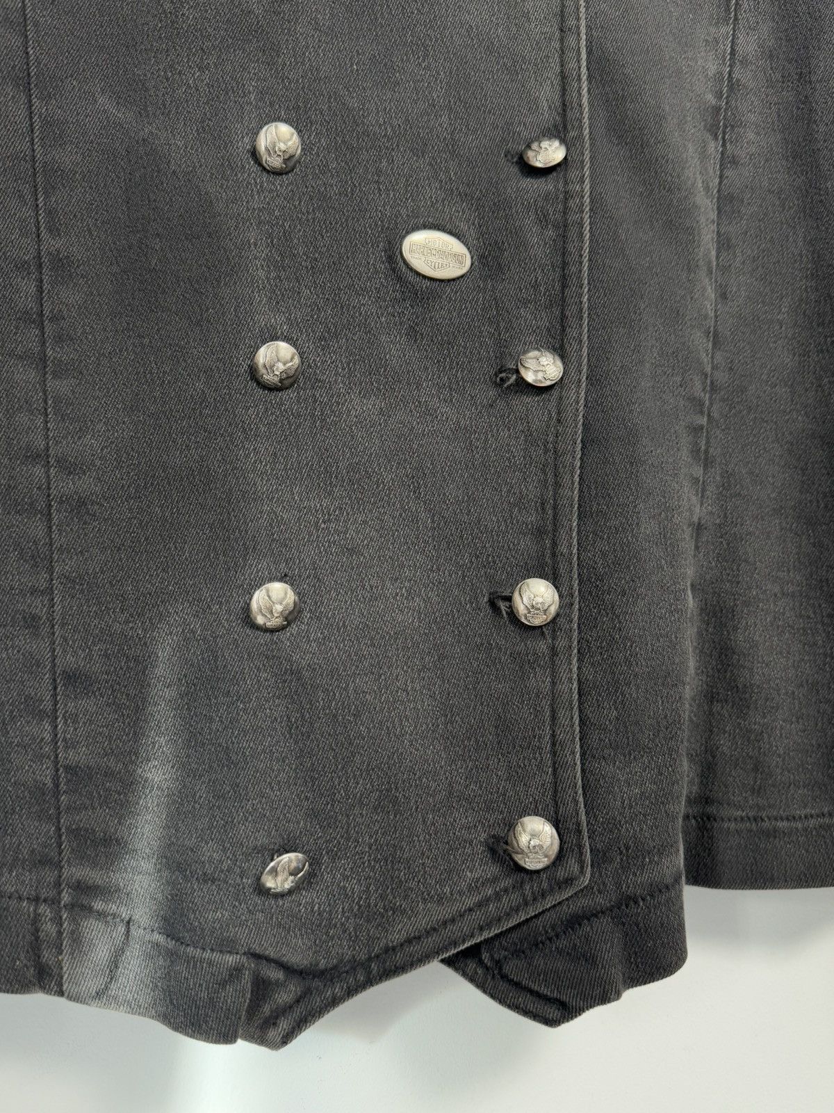 Harley Davidson HARLEY-DAVIDSON VTG FADED JEAN JACKET DOUBLE BREASTED Size M / US 6-8 / IT 42-44 - 10 Thumbnail