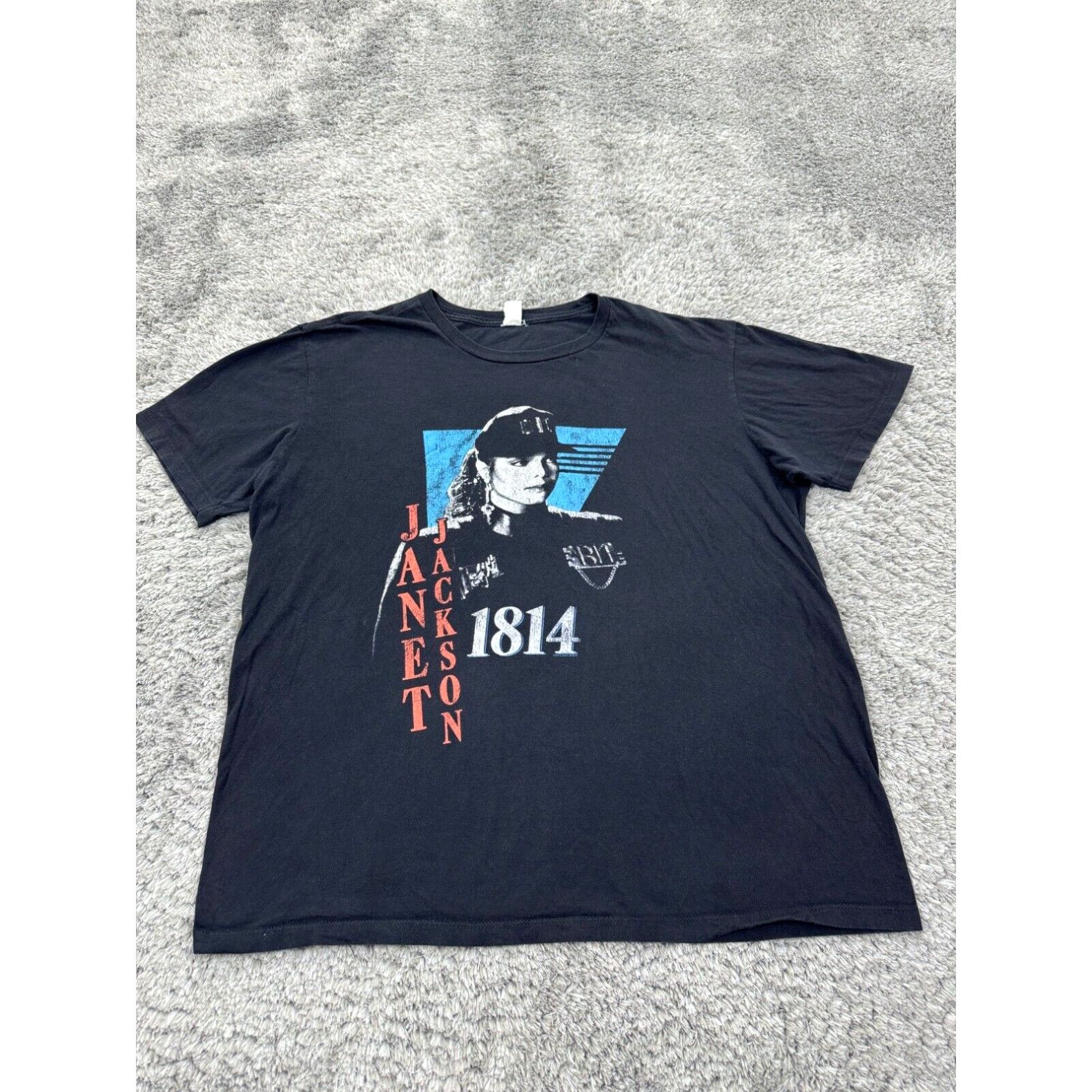 image of Vintage Janet Jackson 1990 Rhythm Nation Tour Band Music 90's Rap Tee T Shirt 2Xl in White, Men's