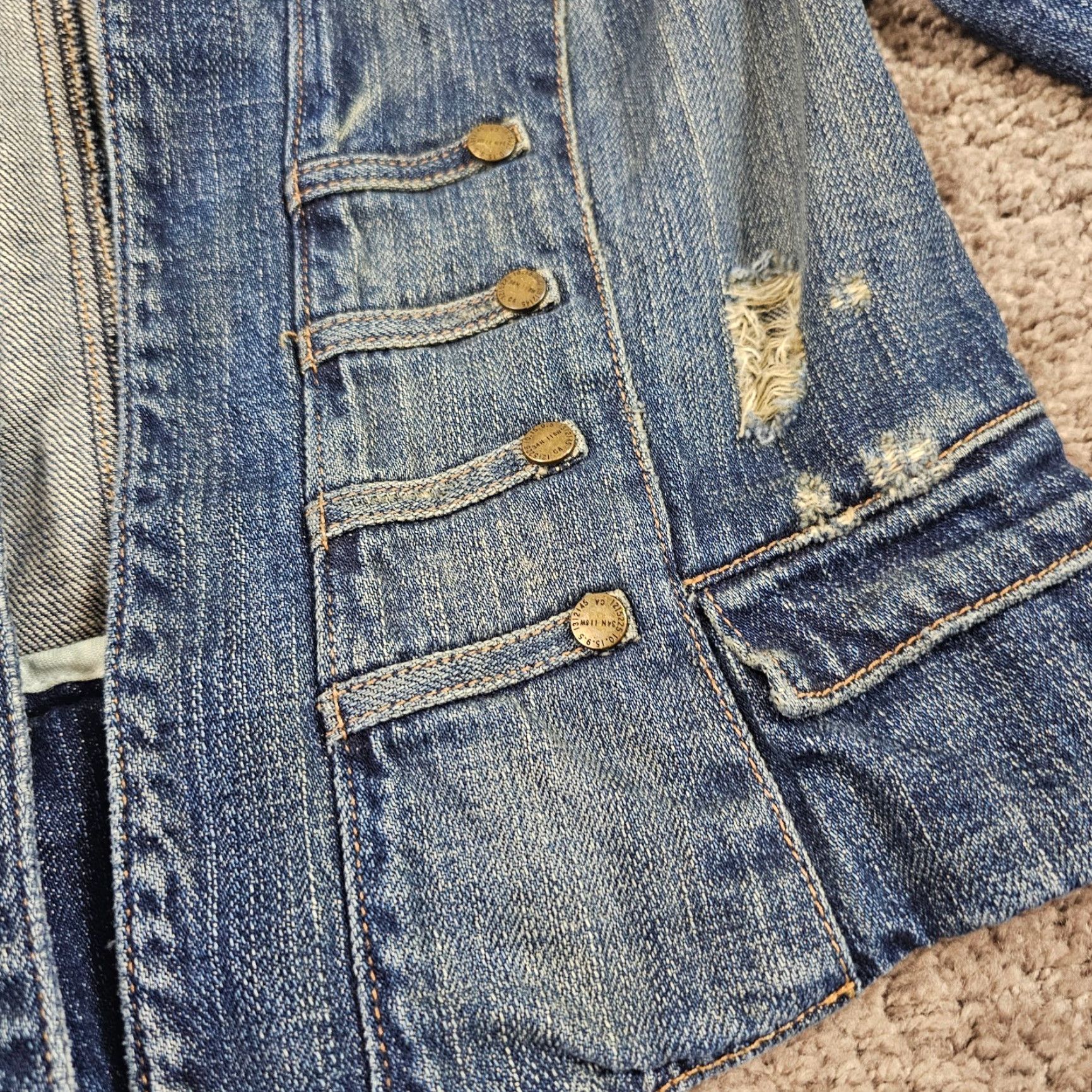 Vintage VINTAGE Current/Elliott Denim Jacket Womens Small Blue 90s Casual Pockets United States Size XS / US 0-2 / IT 36-38 - 3 Thumbnail