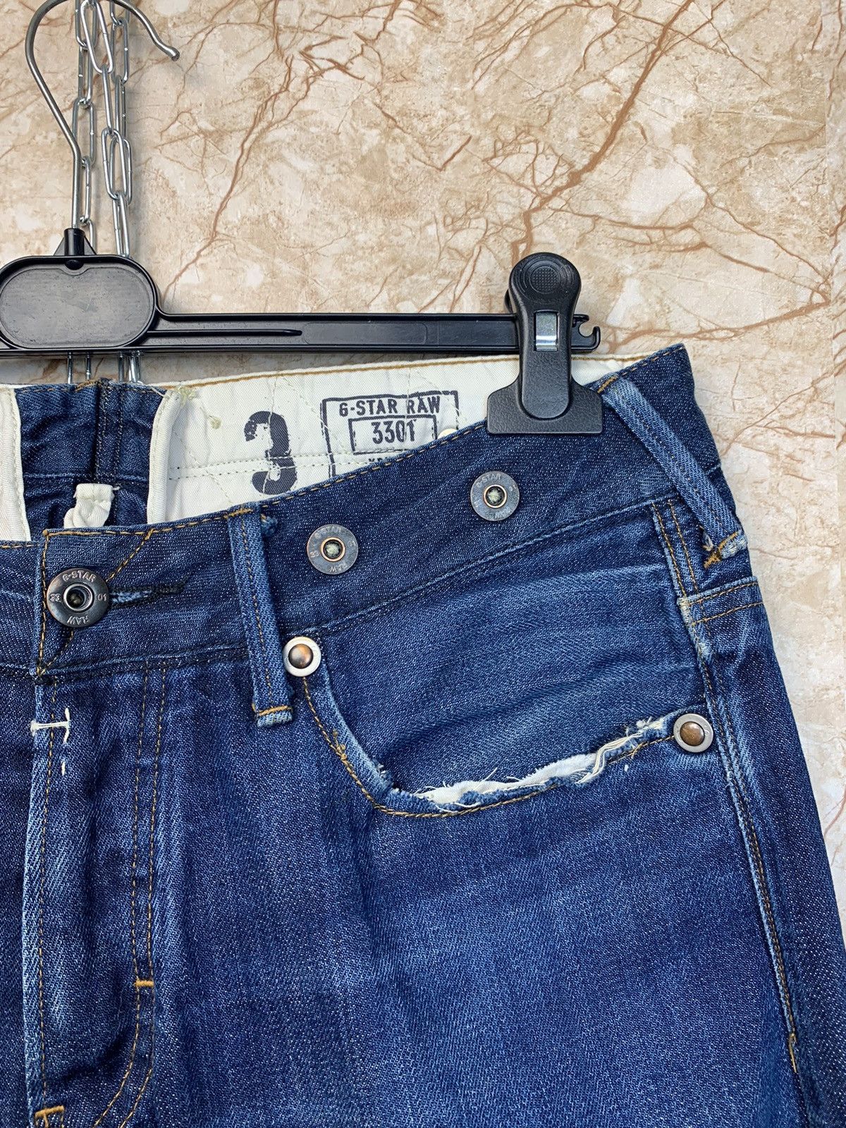 G-Star Lumber Narrow Handcrafted Buckle Back Selvedge Denim Jeans Size US 31 - 11 Thumbnail