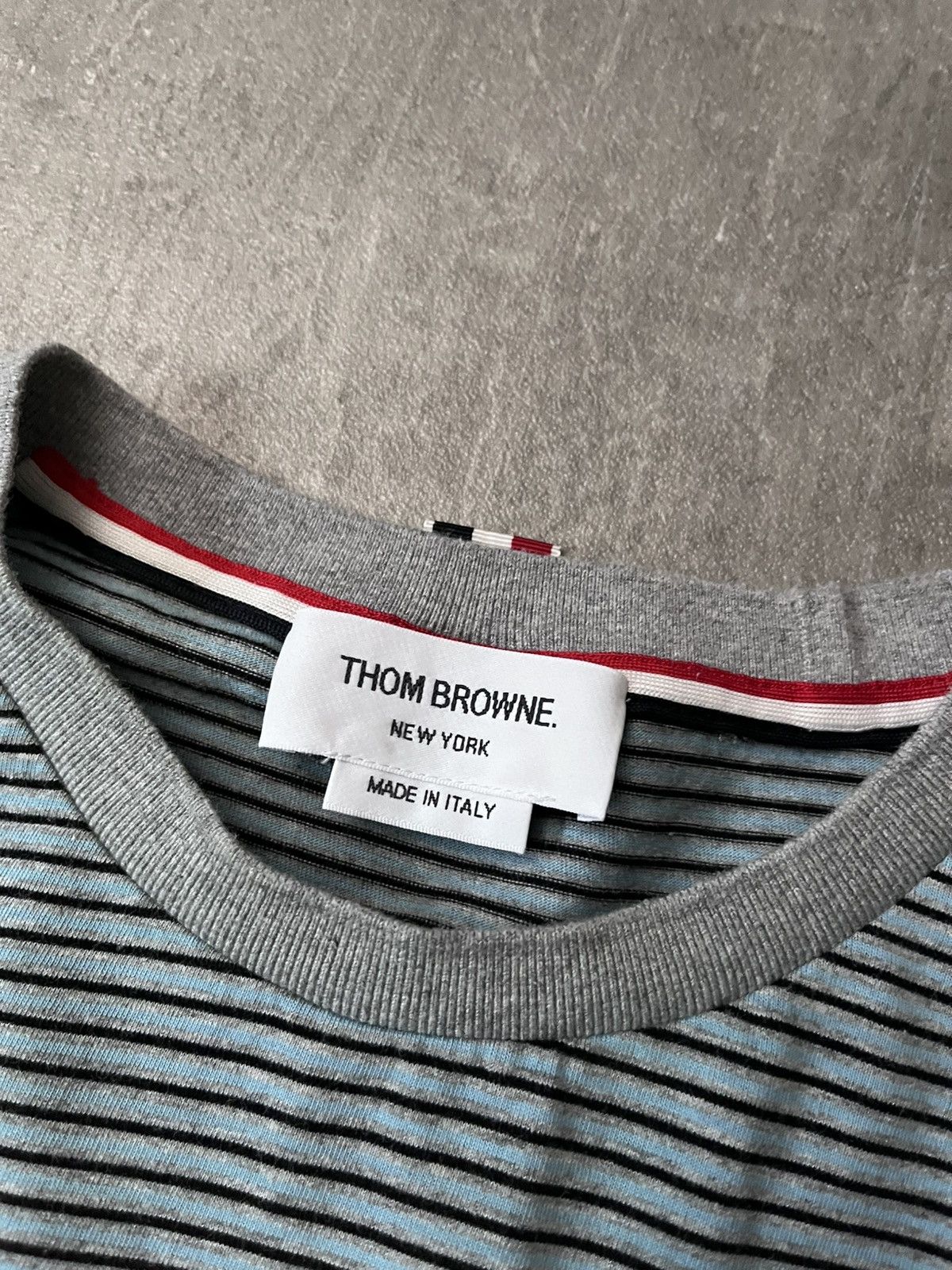 Thom Browne striped pocket T-shirt cotton