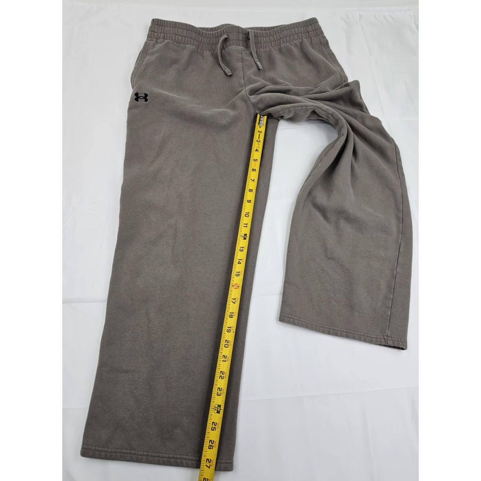 Under Armour Under Armour Hustle Fleece Pants Men XL Olive Gray Straight Leg Pockets Elastic Waist Drawstring Size US 36 / EU 52 - 4 Thumbnail