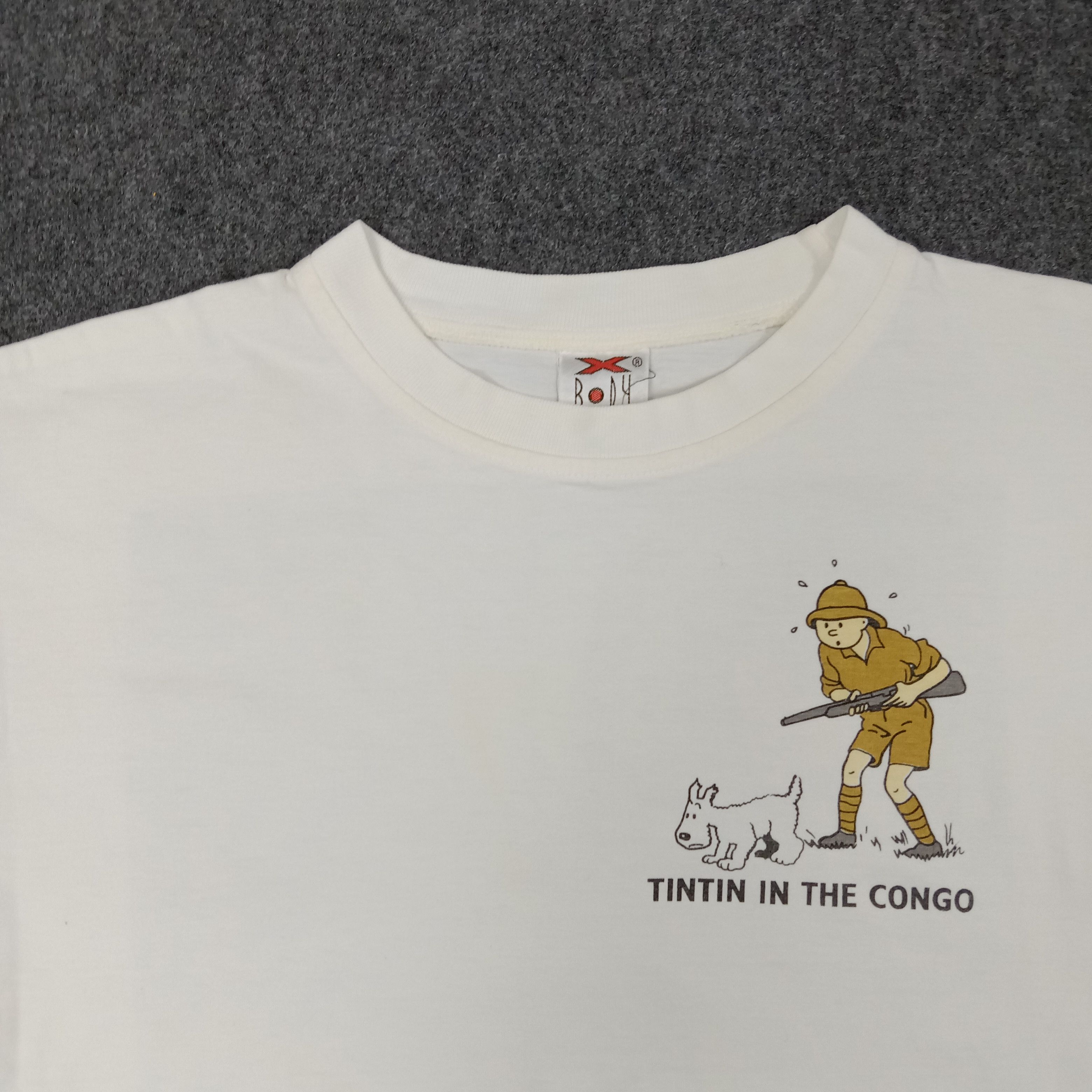 Cartoon Network × Vintage Tintin In The Congo American Cartoon Movie Tshirt Size US L / EU 52-54 / 3 - 4 Thumbnail