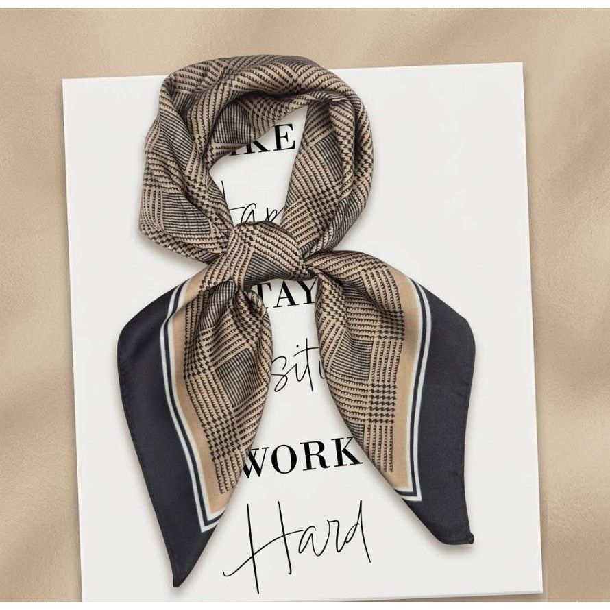 Other New Elegant Bandana Square Scarf Vintage BLACK and WHITE Sil Size ONE SIZE - 1 Thumbnail
