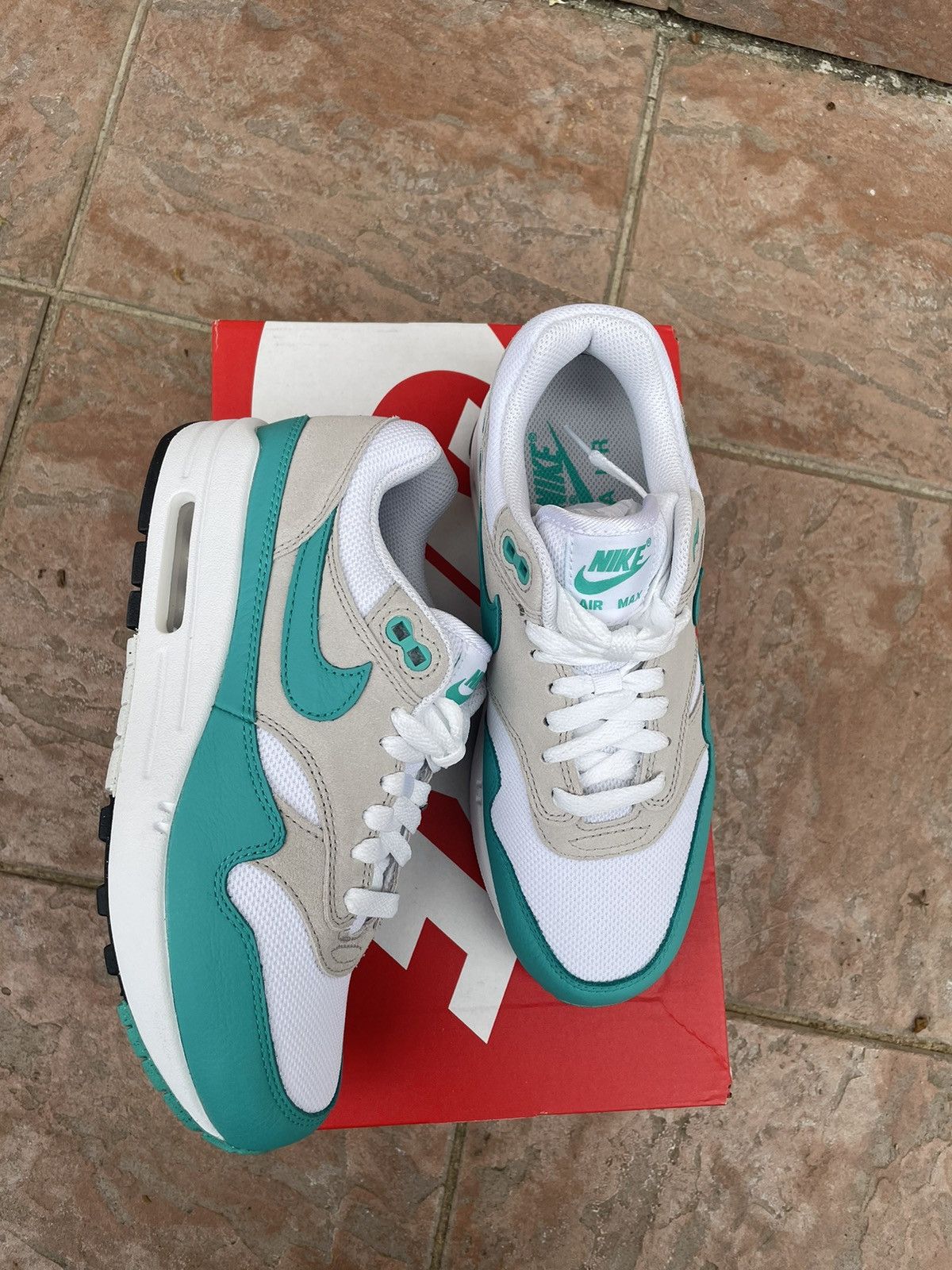 Nike Air Max one white and grey jade blue Size US 7.5 / IT 37.5 - 1 Thumbnail