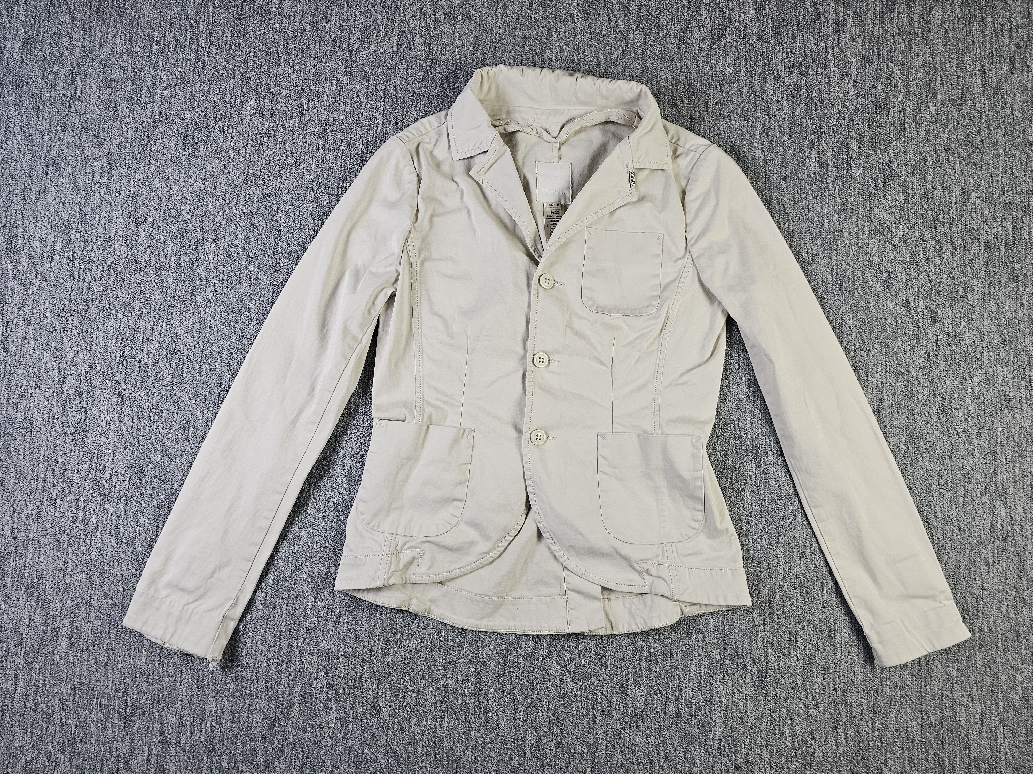 Diesel Diesel Moto Blazer Jacket Cream Distressed Size M / US 6-8 / IT 42-44 - 1 Thumbnail