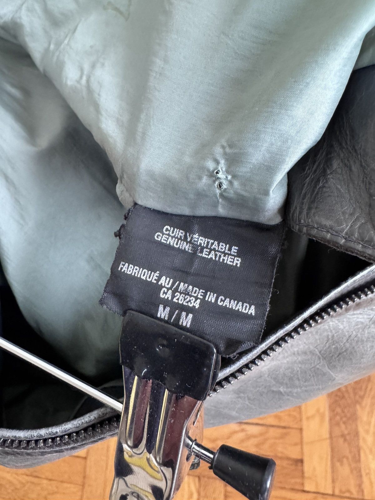 M0851 m0851 Canadian-Made Leather Moto Jacket Gray Size M Washed Size US M / EU 48-50 / 2 - 13 Thumbnail
