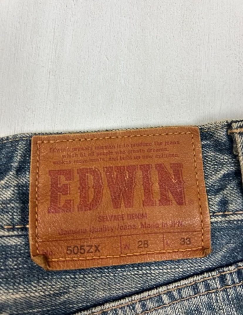 Edwin × Japanese Brand × Vintage Vintage Disstresed Seldvage Edwin Lot 505 Made in Japan Size US 32 / EU 48 - 9 Thumbnail