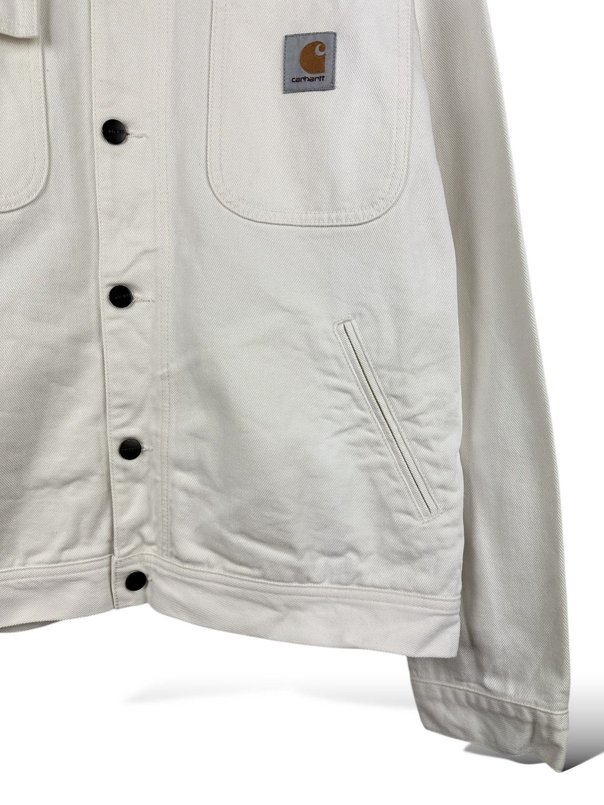 Carhartt Wip Carhartt WIP Saledo White Chore Jacket Canvas Button Front Size US XL / EU 56 / 4 - 8 Thumbnail