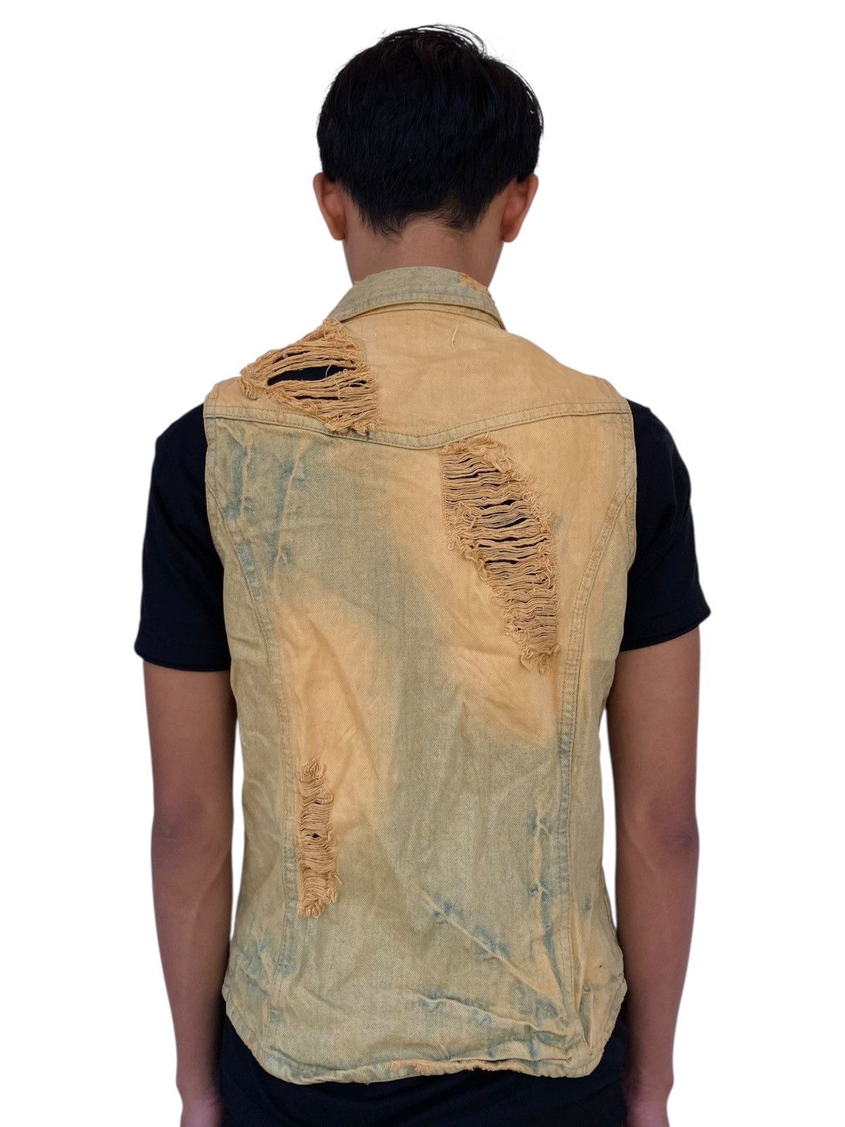 If Six Was Nine 2000s Midas - Mudwash Crash Denim Vest Size US S / EU 44-46 / 1 - 3 Thumbnail