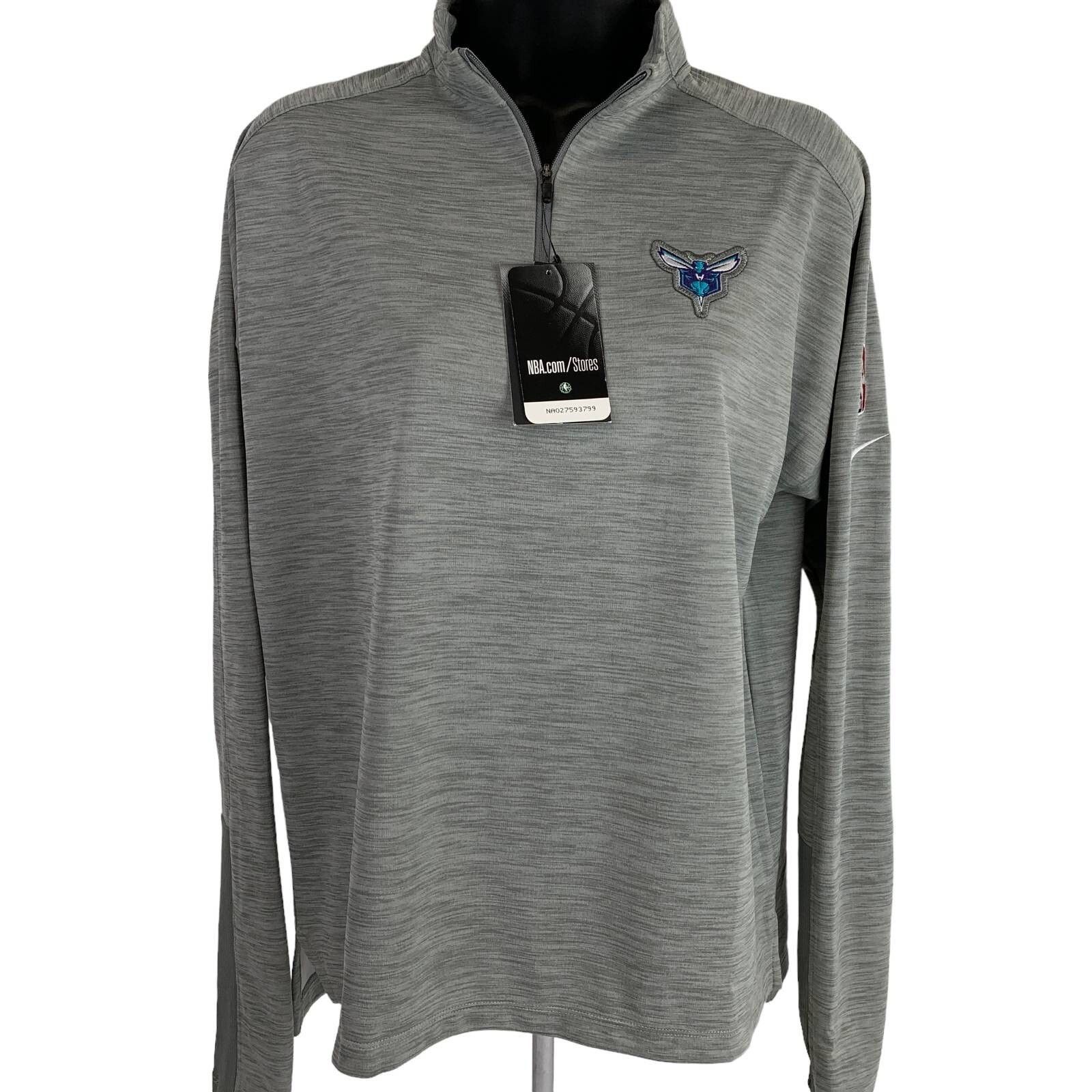 Nike Charlotte Hornets 1/4 Quarter Zip Shirt Nike Gray Womens M Size M / US 6-8 / IT 42-44 - 2 Thumbnail