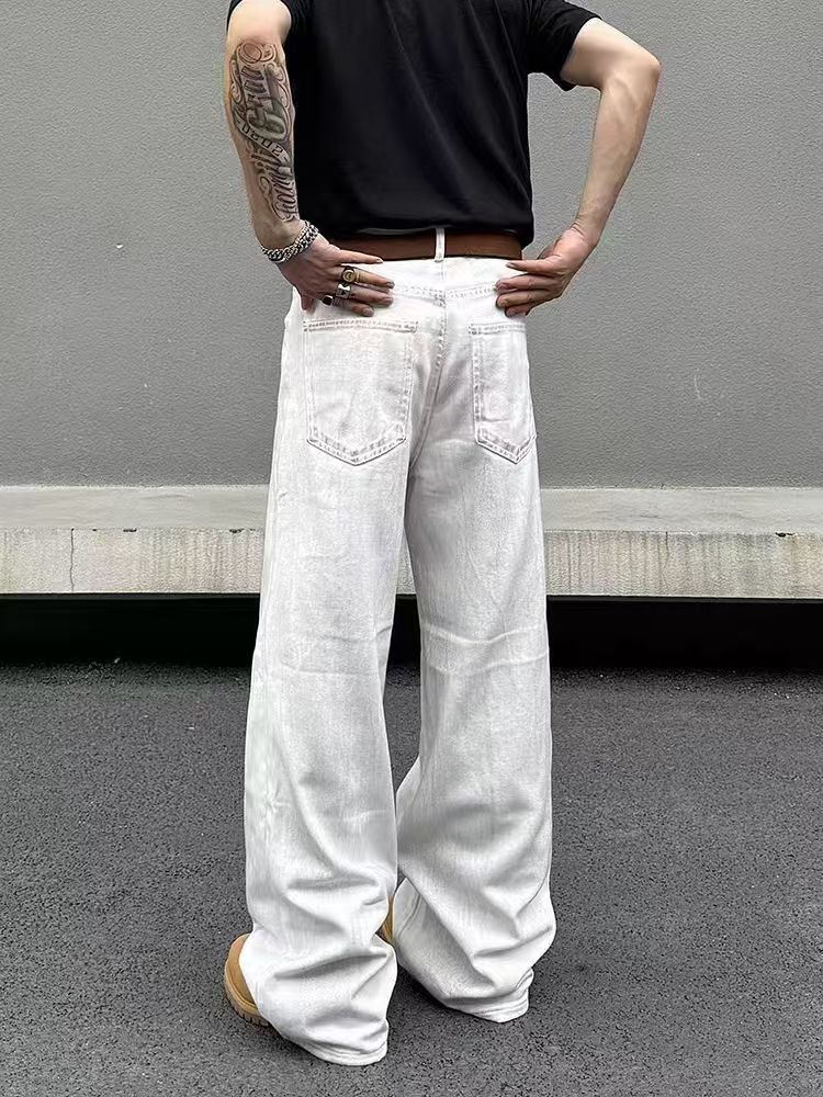 Japanese Brand × Jean Vintage Dirty White Micro Flare Straight Leg Jeans Size US 32 / EU 48 - 3 Thumbnail