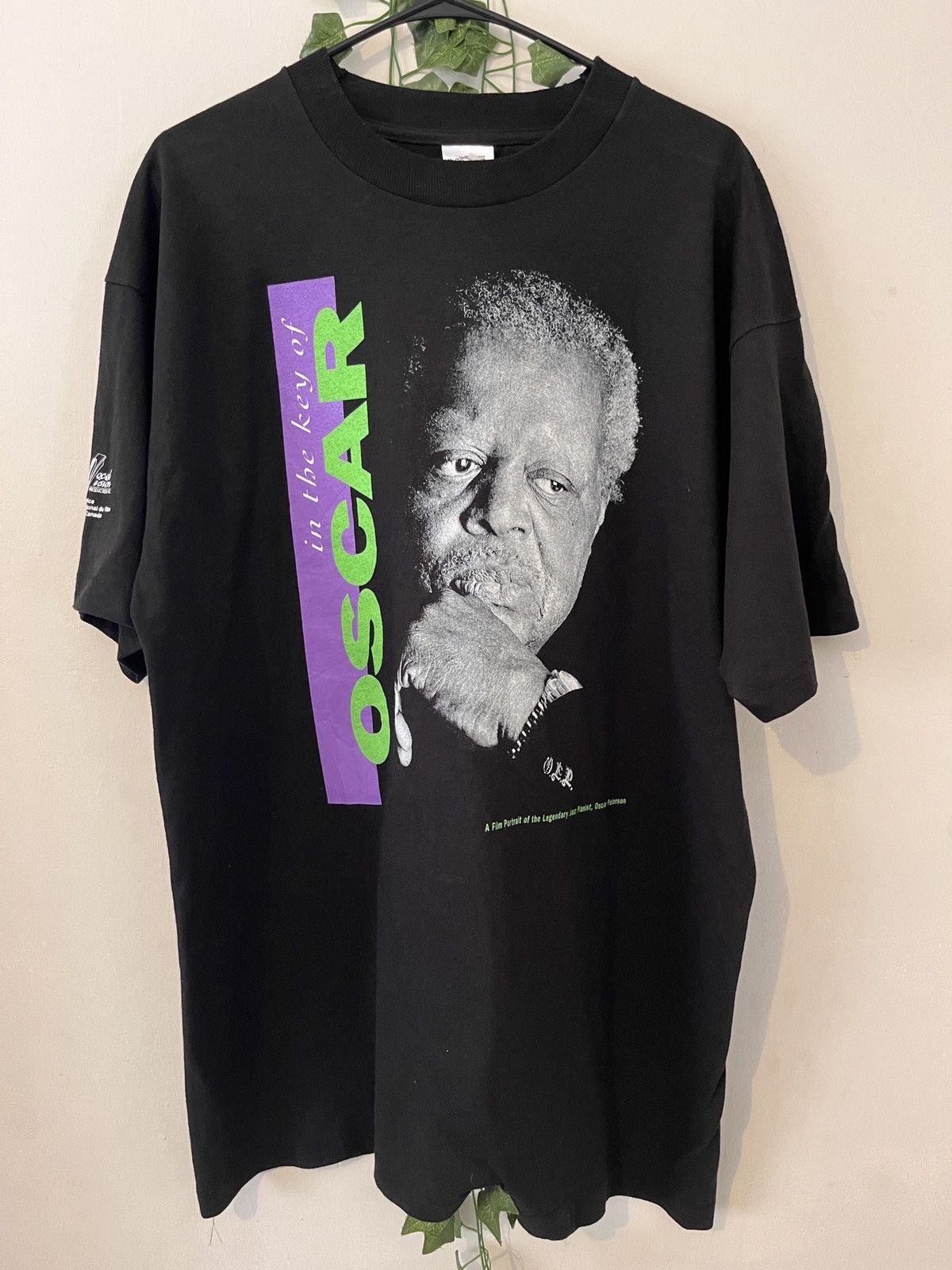 image of Rap Tees x Vintage 90's Oscar Peterson Jazz Pianist T-Shirt in Black, Men's (Size XL)