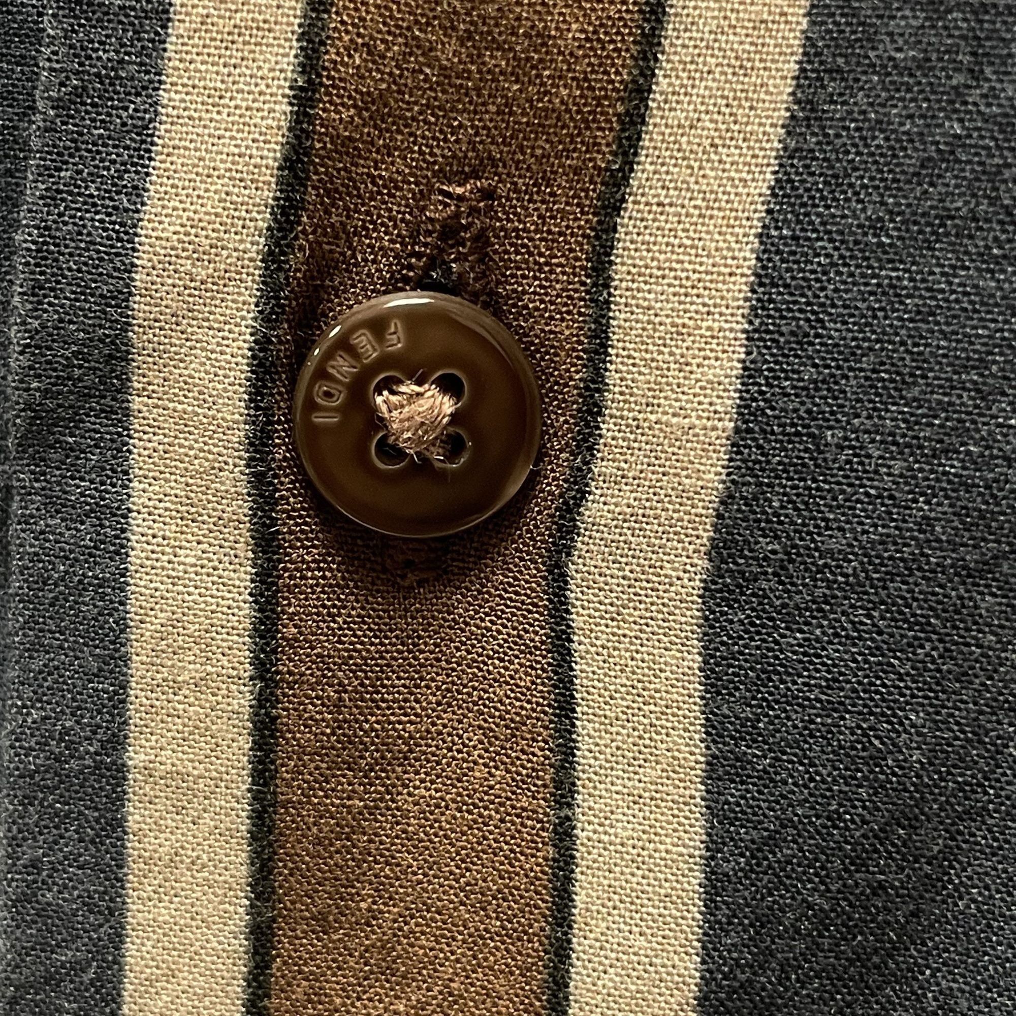 Fendi Fendi Blue Stripe PANEL Logo Rayon Rockabilly Shirt Size US M / EU 48-50 / 2 - 7 Thumbnail