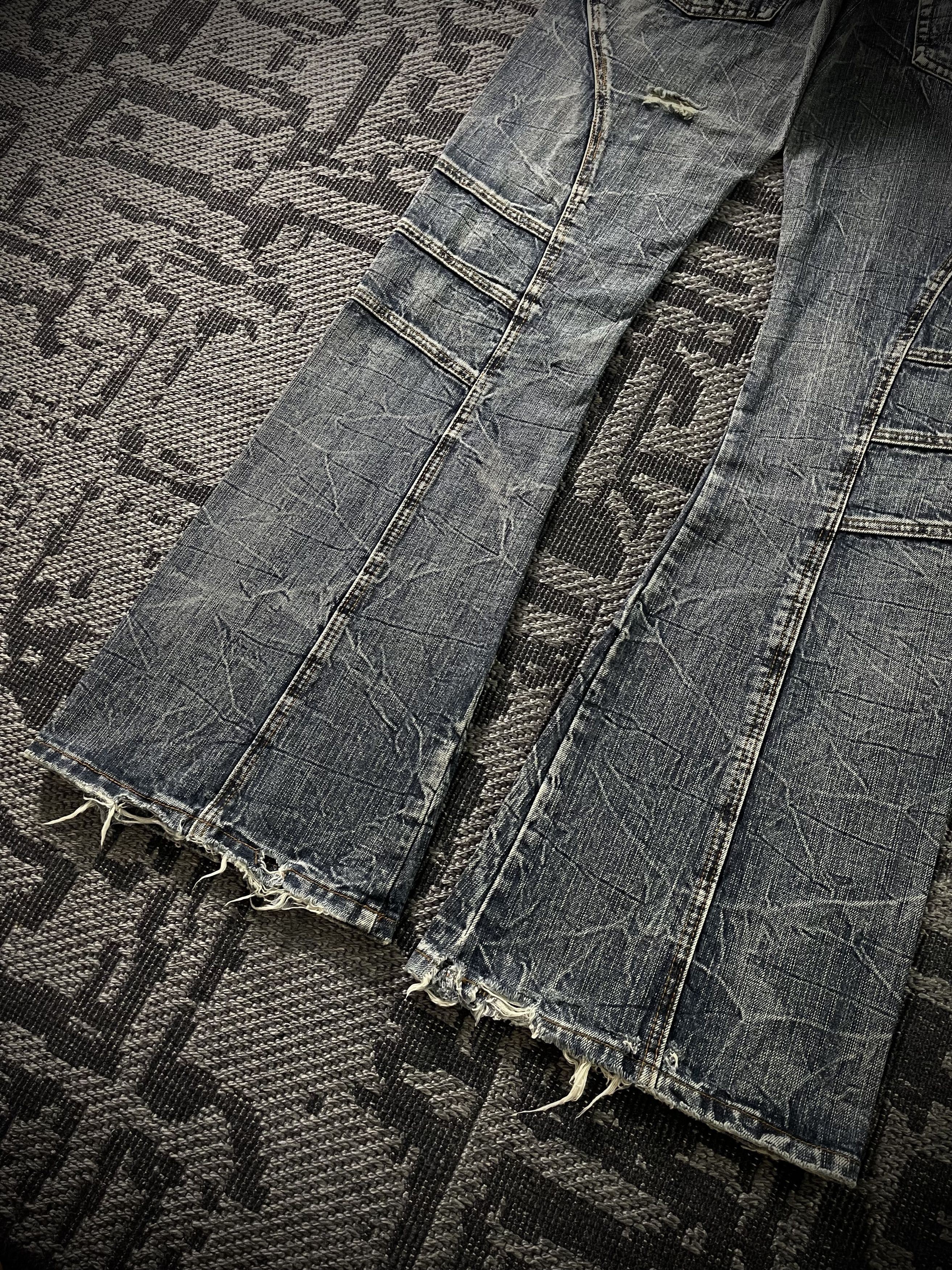 semanticdesign Semantic Design Multi Panel Crinkle Distressed Flared Jeans Size US 33 - 7 Thumbnail