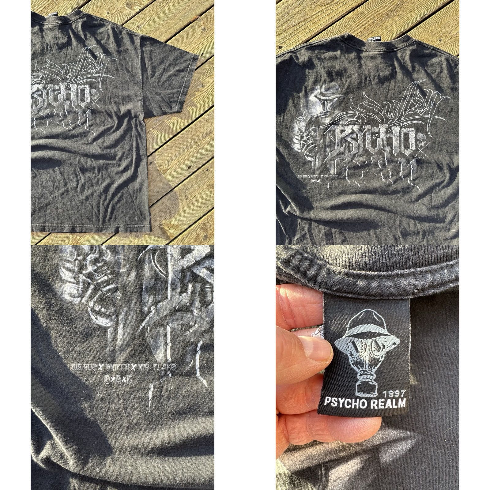 Doublet VINTAGE Psycho Realm T Shirt 1997 XXL Double Sided Rap Hip Hop Fade Black Mens Size US XXL / EU 58 / 5 - 8 Thumbnail