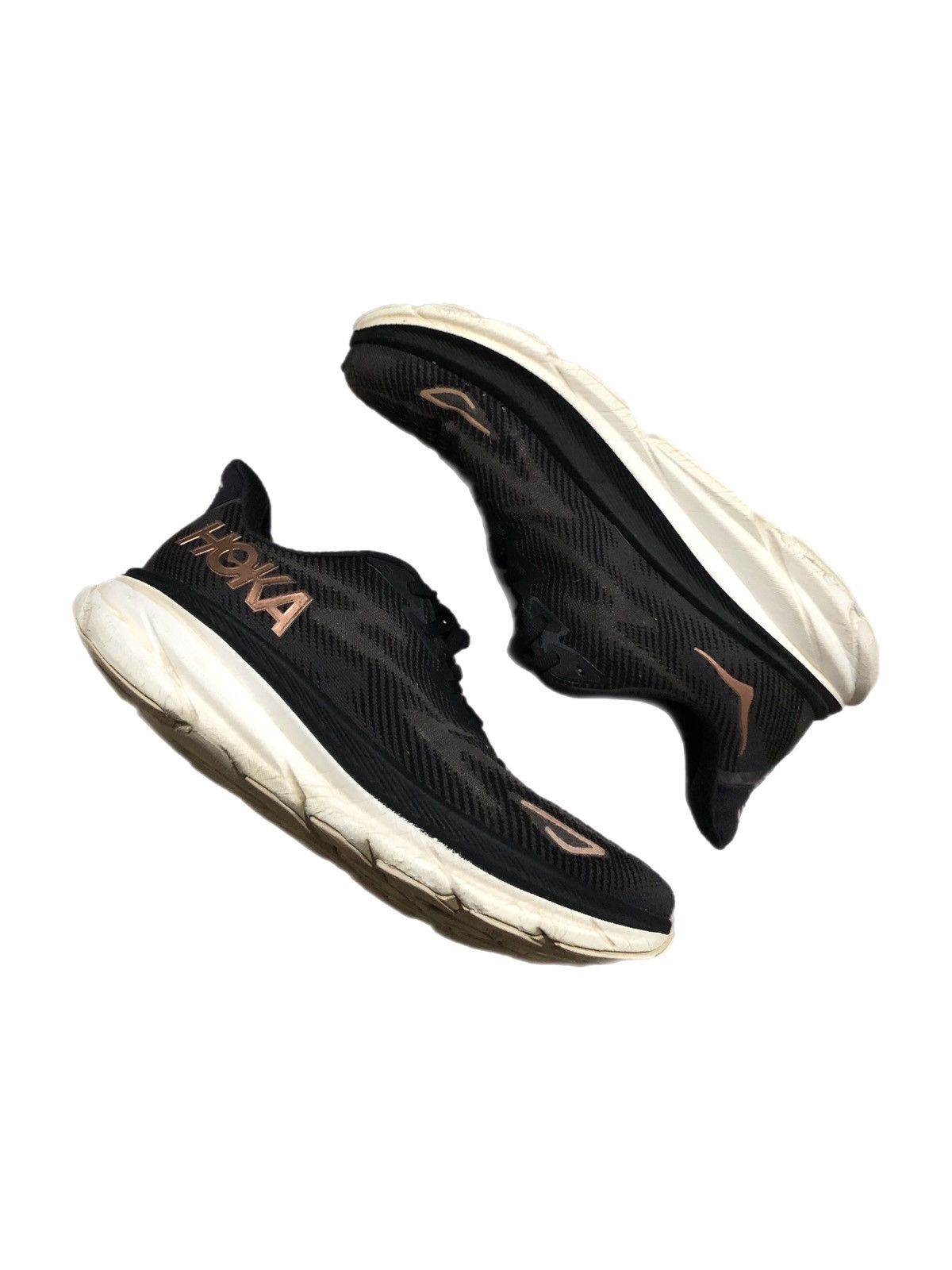 Hoka Hoka One One Clifton 9 Shoes Womens Size 9.5 Black Rose Gold Size US 9.5 / IT 39.5 - 1 Thumbnail