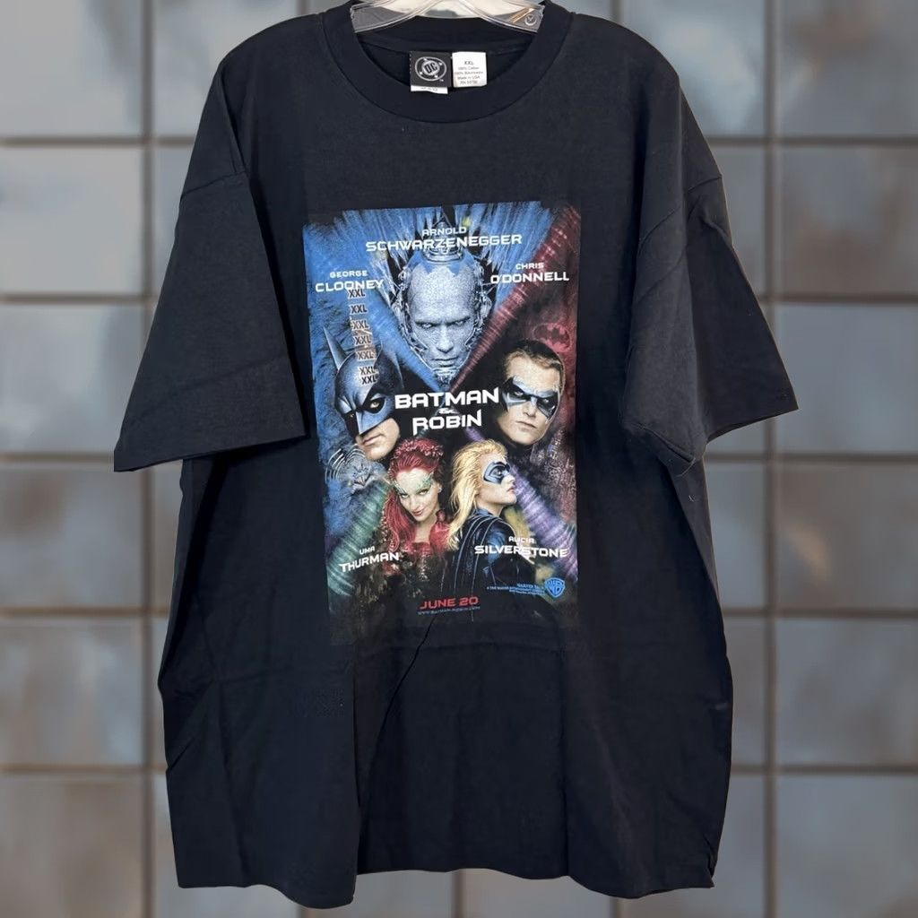 Vintage VINTAGE Batman & Robin Movie Promo Tee Men's XXL 1997 Warner Bros. DC Comics Black Shirt Size US XXL / EU 58 / 5 - 1 Thumbnail