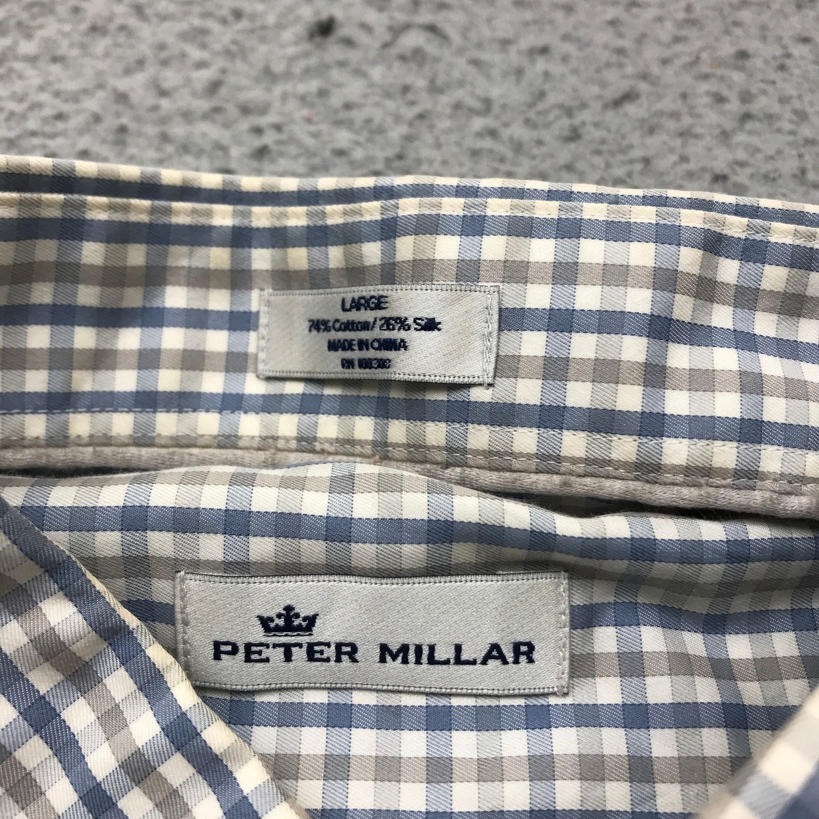 Peter Millar Peter Millar Button Down Dress Shirt Mens Large Check Silk Size US L / EU 52-54 / 3 - 4 Thumbnail