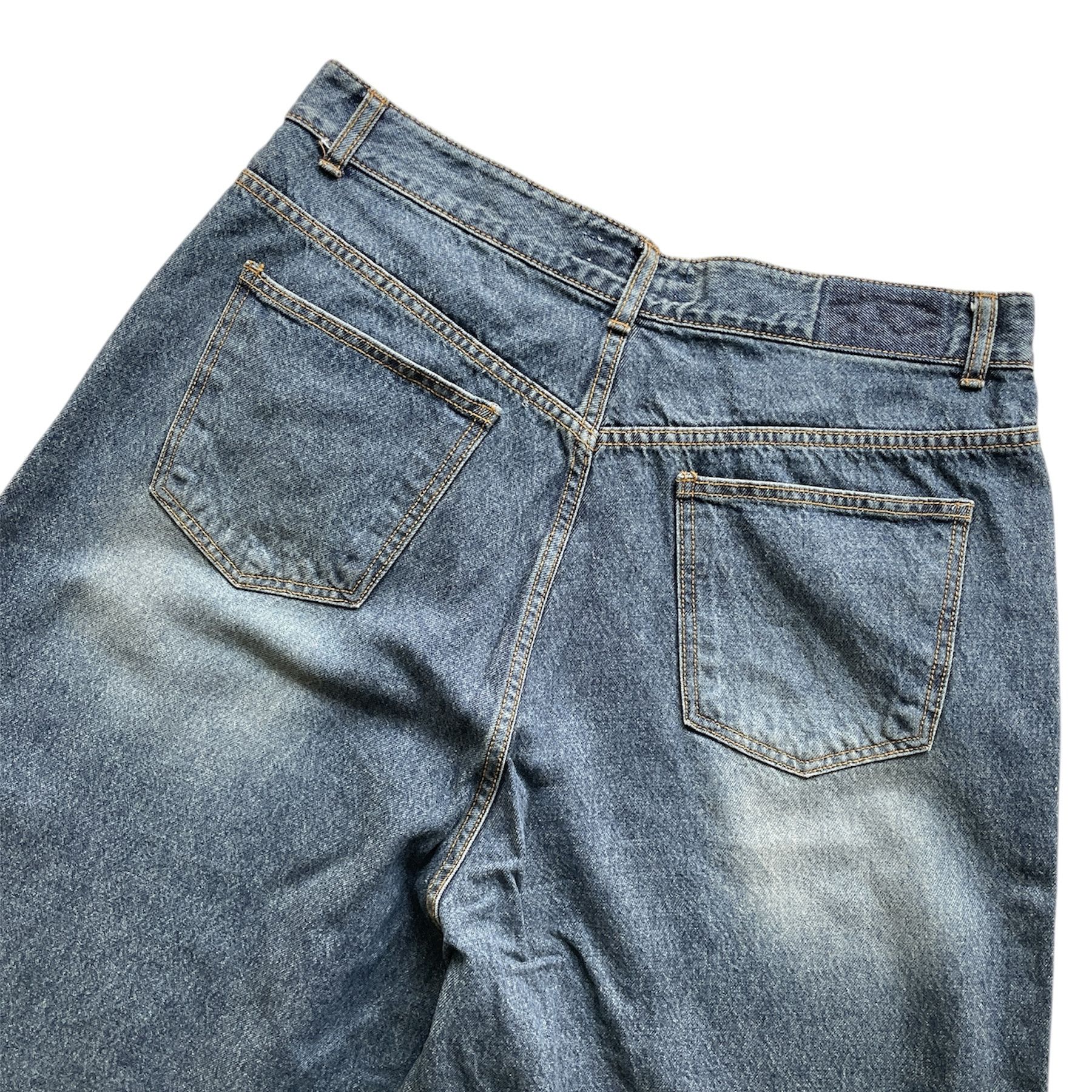Japanese Brand Baggy skater hiphop washed denim jeans Size US 34 / EU 50 - 3 Thumbnail