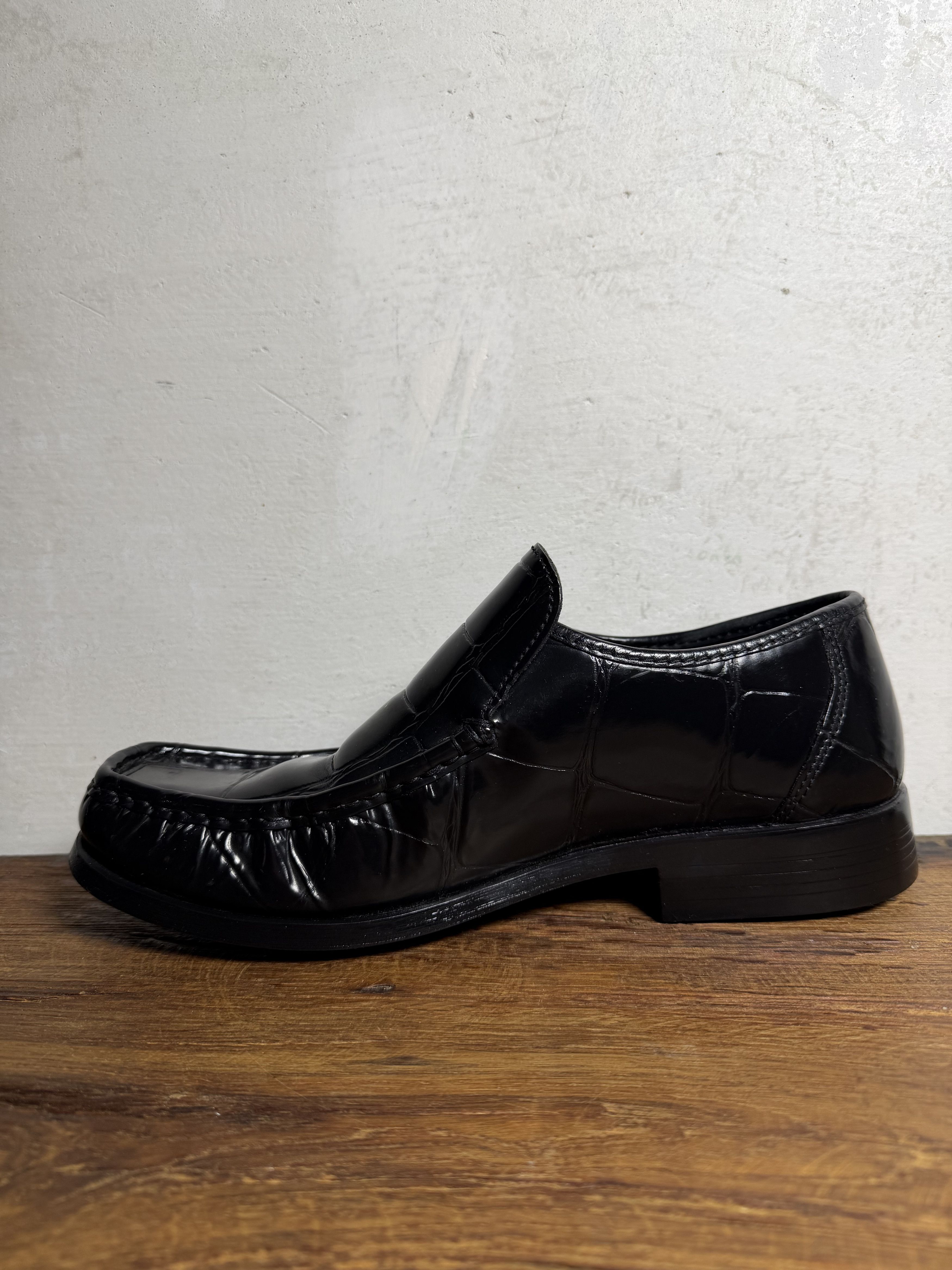 Handmade Burton Textured Leather Loafers with Square Toes Size US 10 / EU 43 - 4 Thumbnail